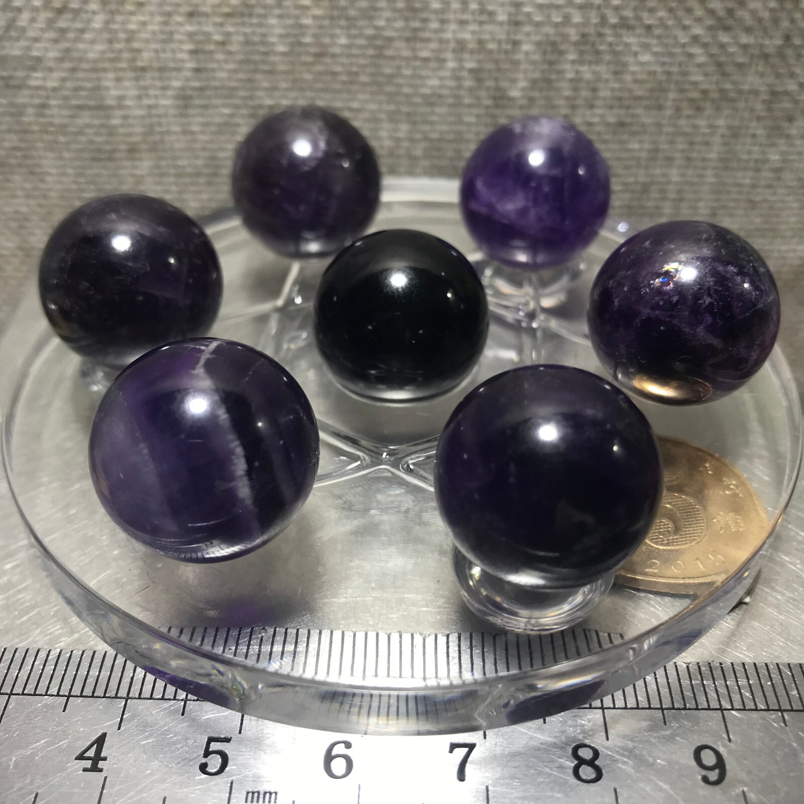 56g 18mm Natural Dream Amethyst Ball Crystal Polished Sphere Reiki Gem 01