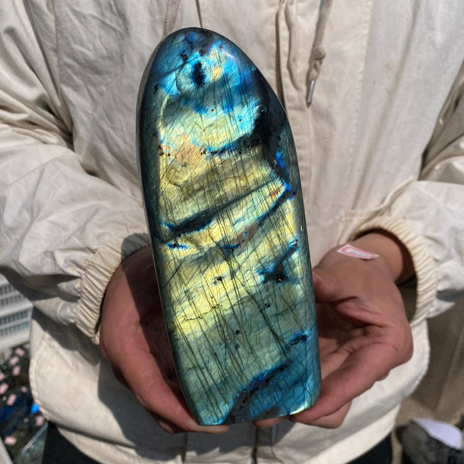 2.9lb Natural Gorgeous Labradorite Quartz Crystal Stone Specimen Healing