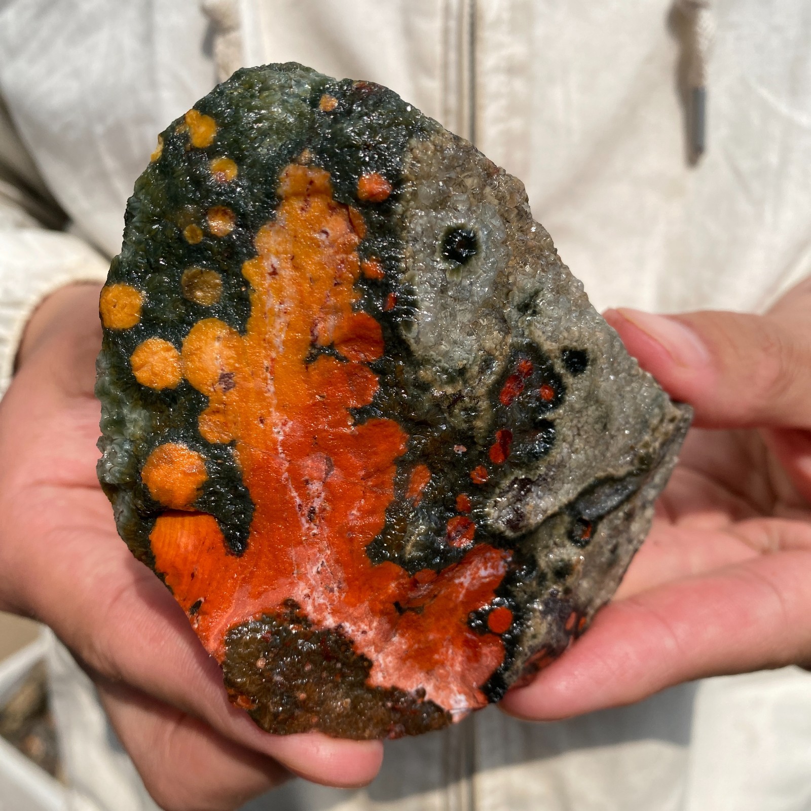350G Rare Natural Raw Ocean Jasper Rough Quartz Crystal Mineral SpecimeM
