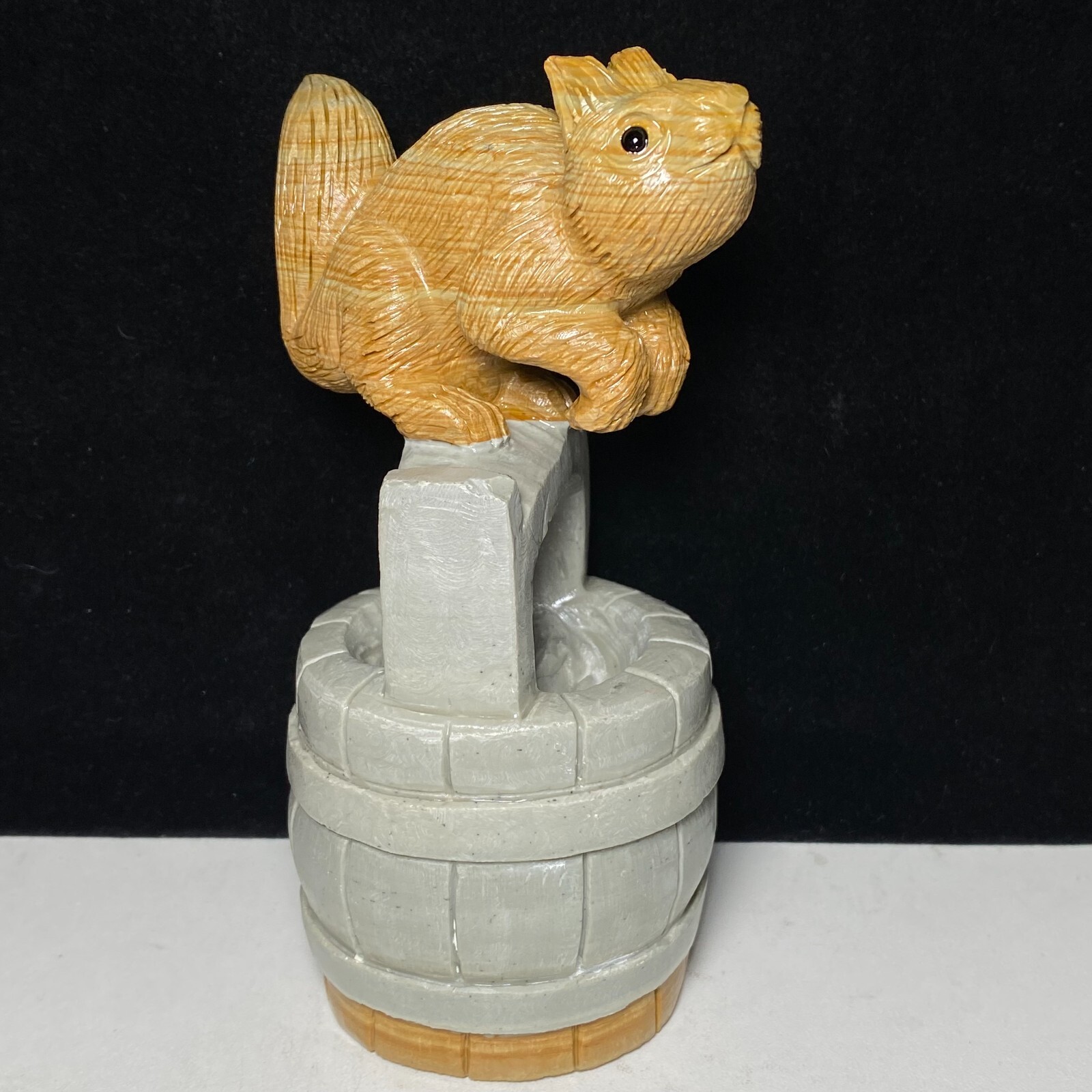 Natural Crystal Quartz Mineral Specimen Songhua Stone Handcarved Squirrel Gift