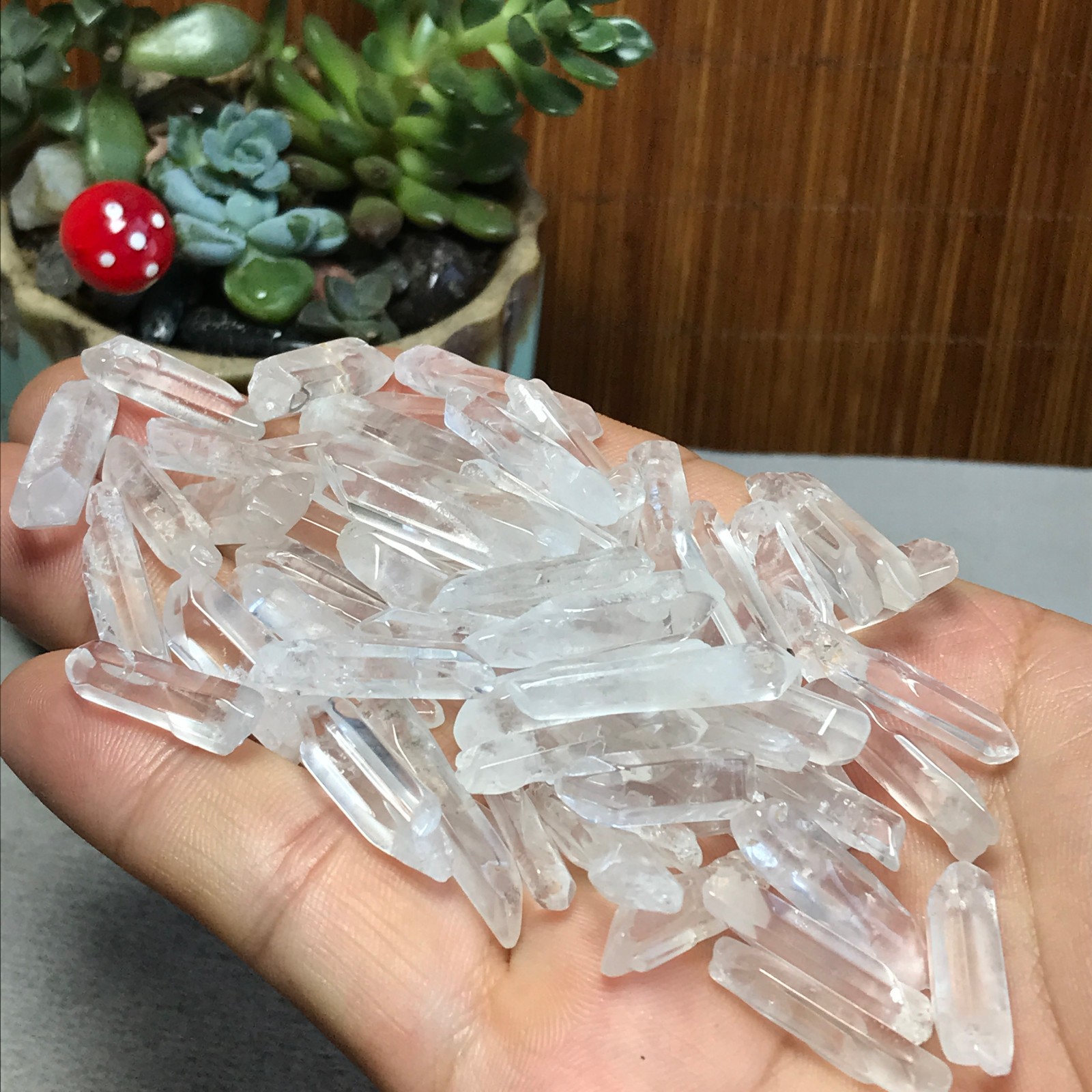 63Pcs Natural clear white quartz Crystal gemstone Specimen 62g A6913