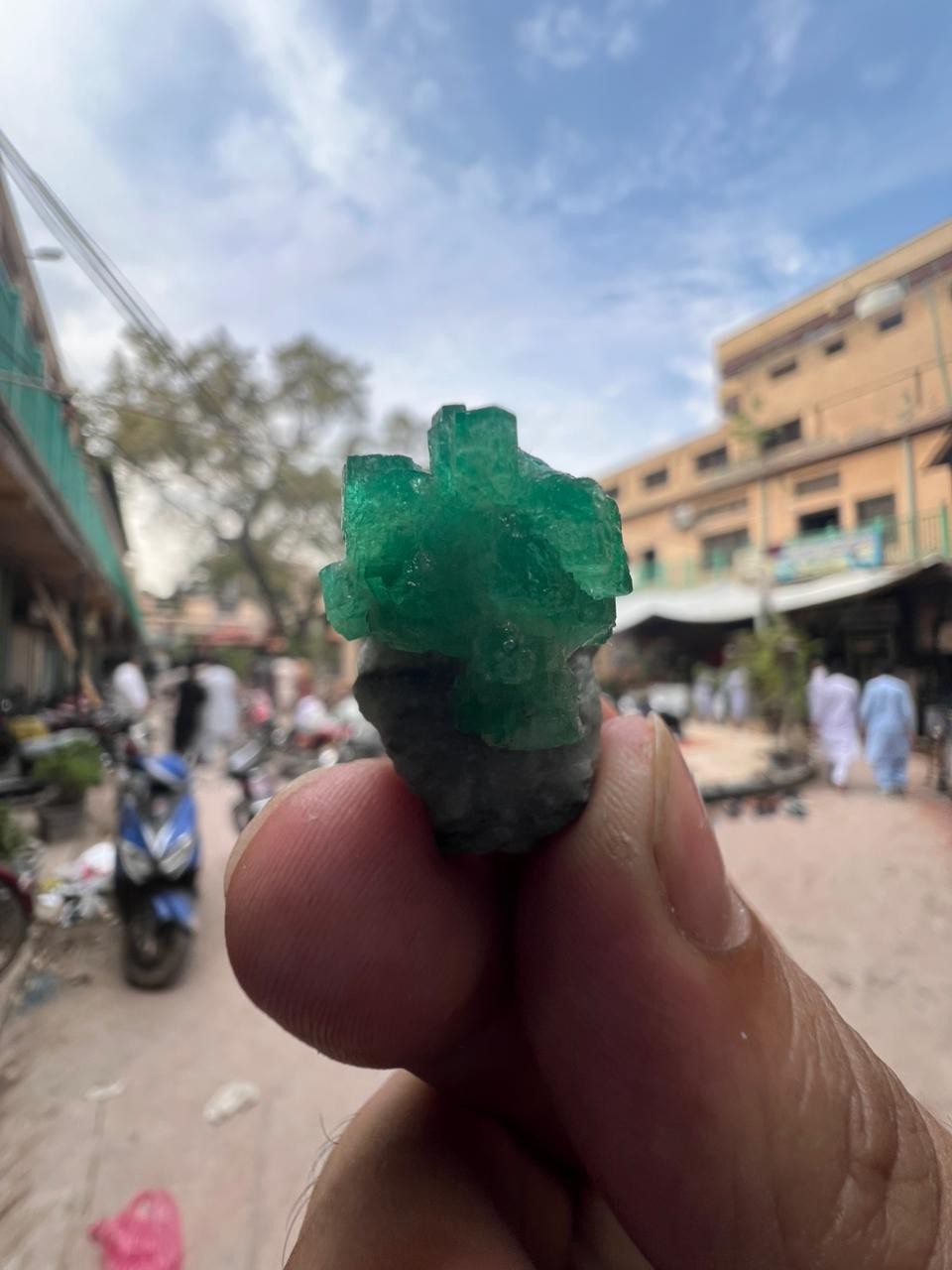 15Gm | Natural Emerald Crystal Bunch In Matrix Specimen l Swat, Pakistan.