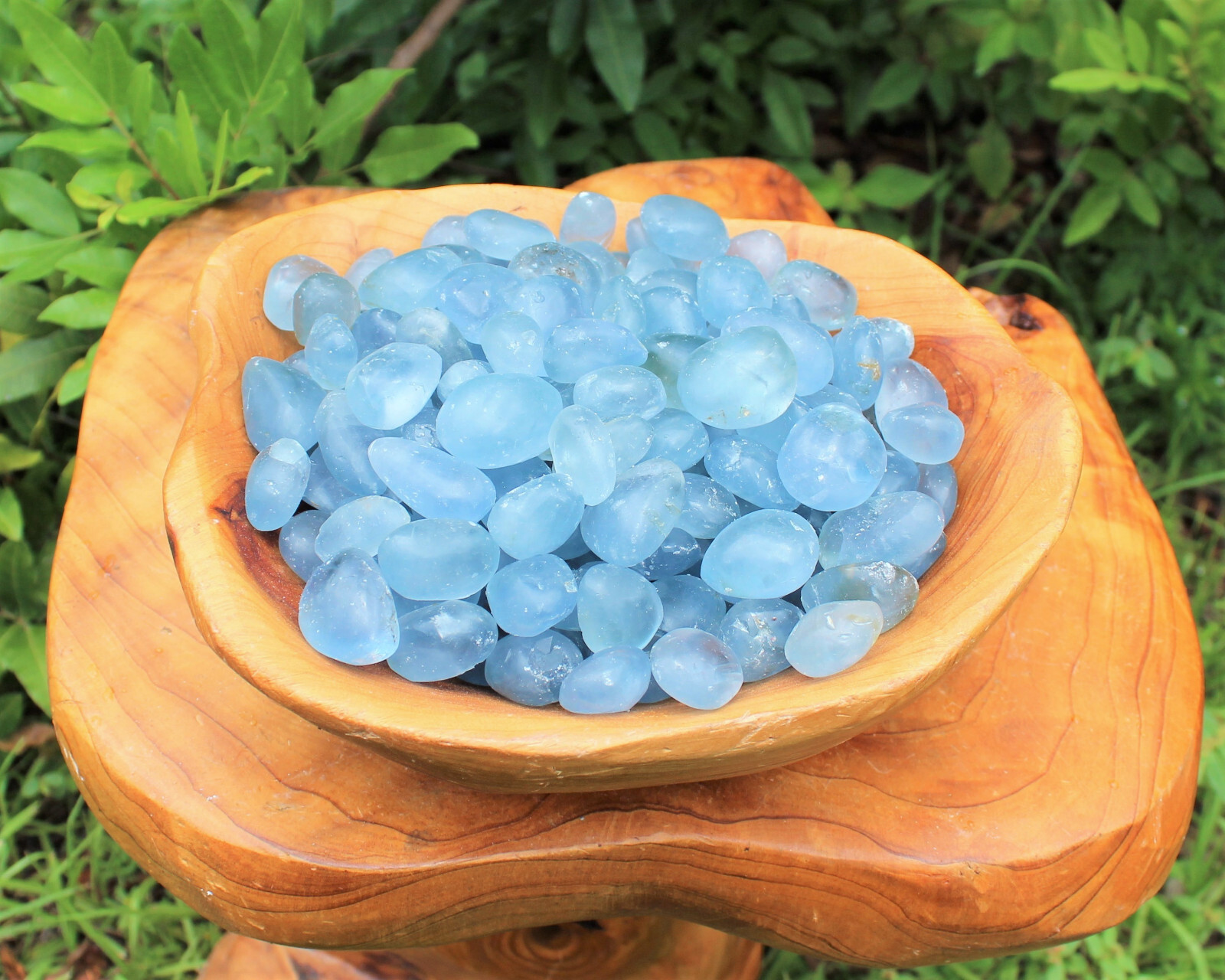 3 Medium Blue Celestite Tumbled Stones (Crystal Healing Rare Gemstone Celestine)