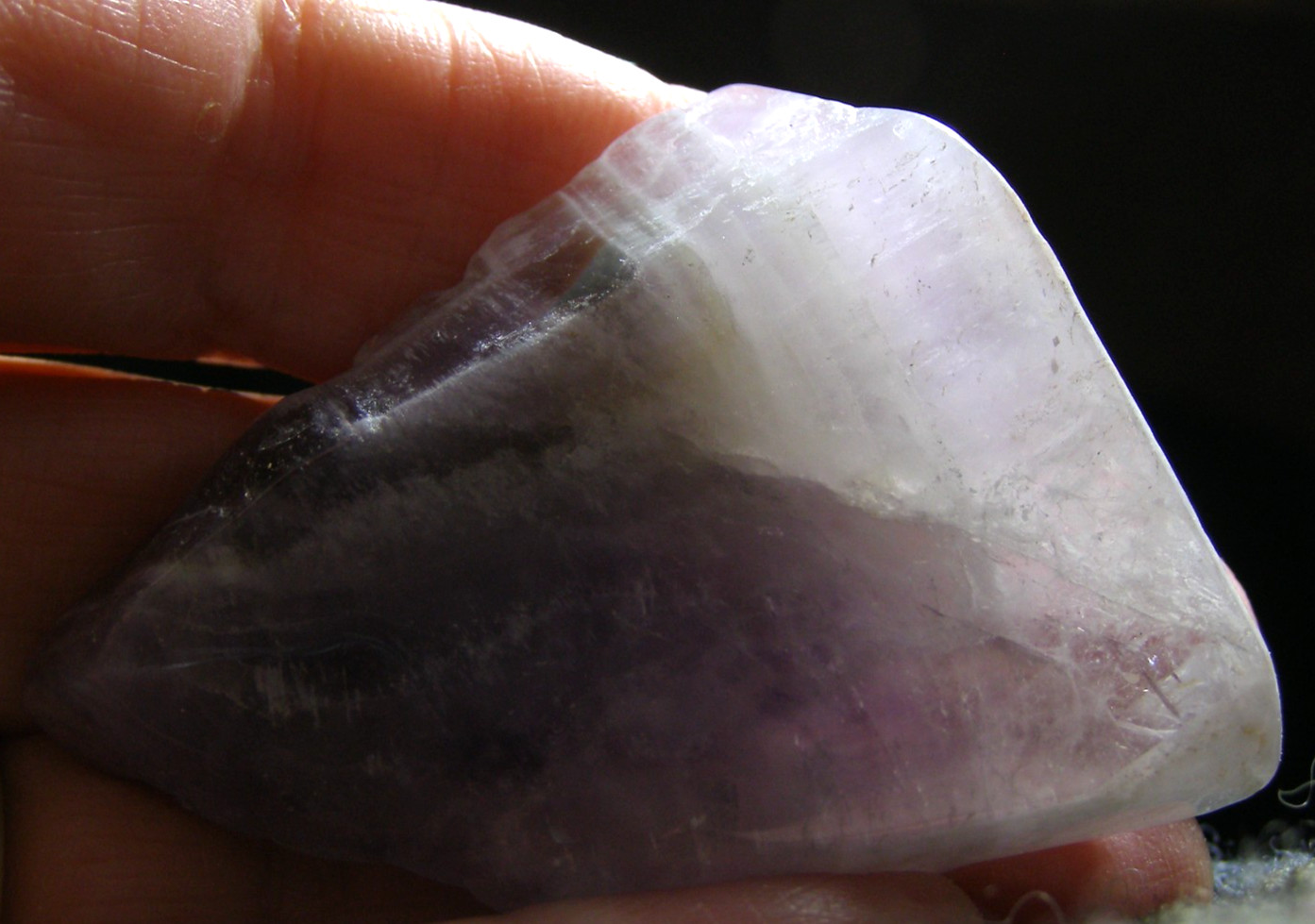LOVELY CHEVRON AMETHYST SLICE – 3rd EYE – 5.9 x 4.2 x 0.8 cms 31.64 gms #5
