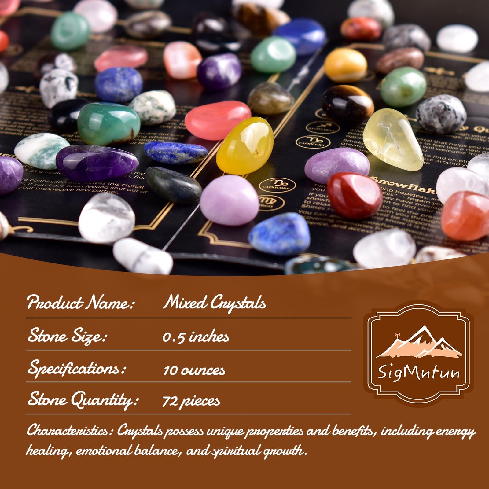 72PCS Tumbled Crystal Stones Healing Gemstone Collection Set