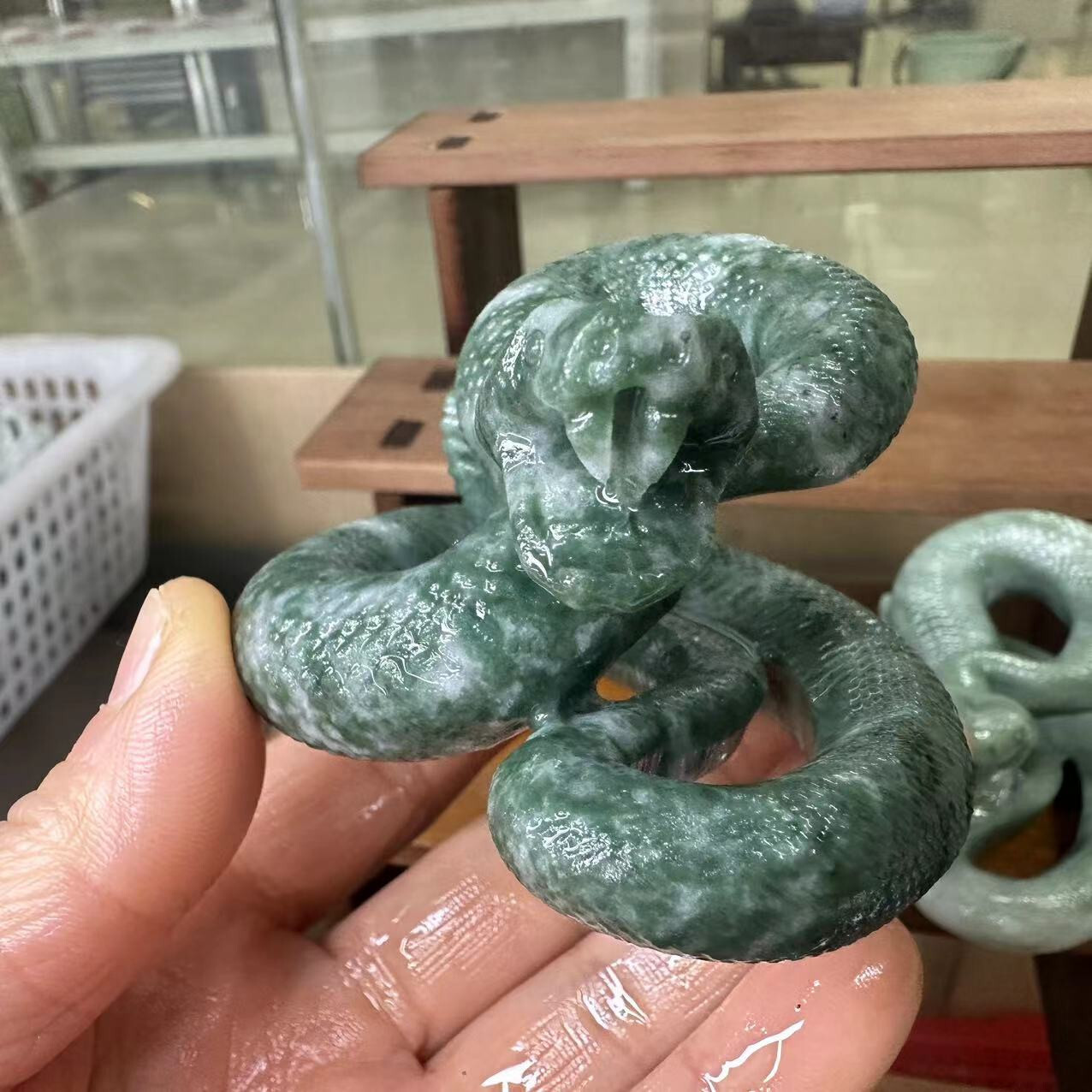1pc Natural Jade Quartz Crystal Carved Snake Skull Reiki Healing decor gift