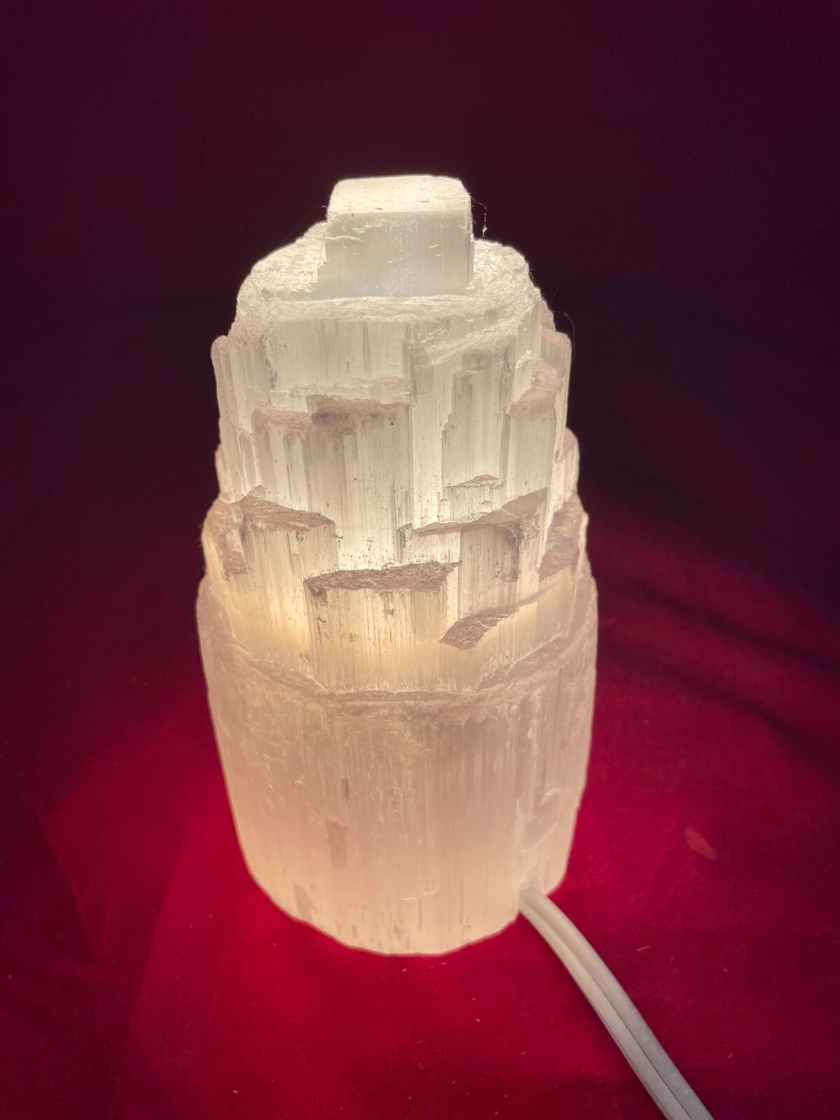 SELENITE CRYSTAL TOWER LAMP – STANDING DISPLAY HEALING CRYSTAL