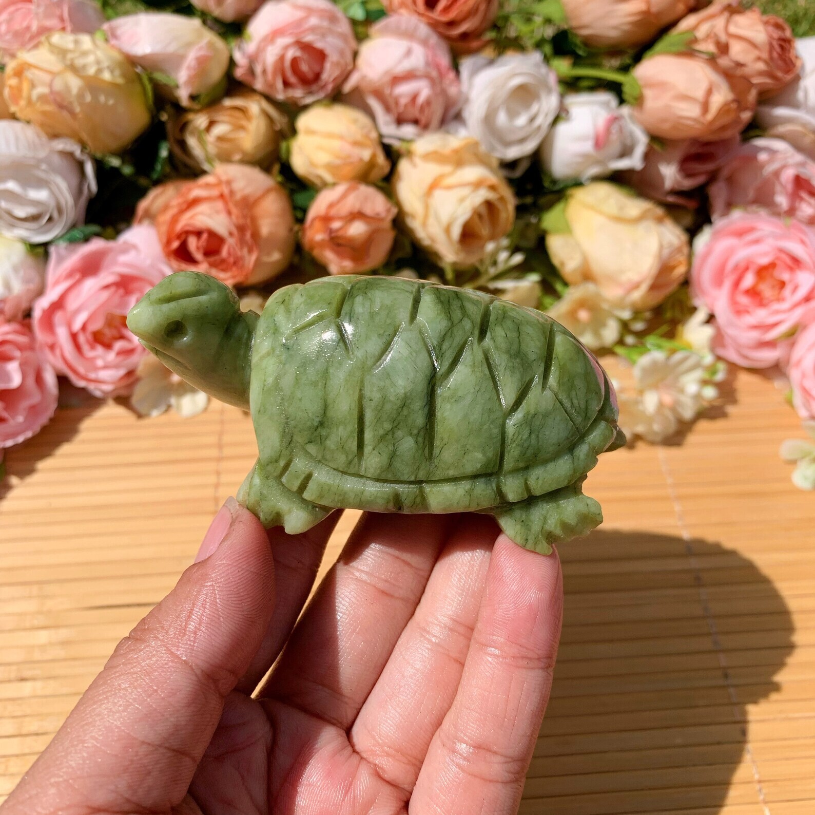 Nephrite Jade Turtle Crystal Carving Hand Carved Figurine Lucky Home Decor Gifts