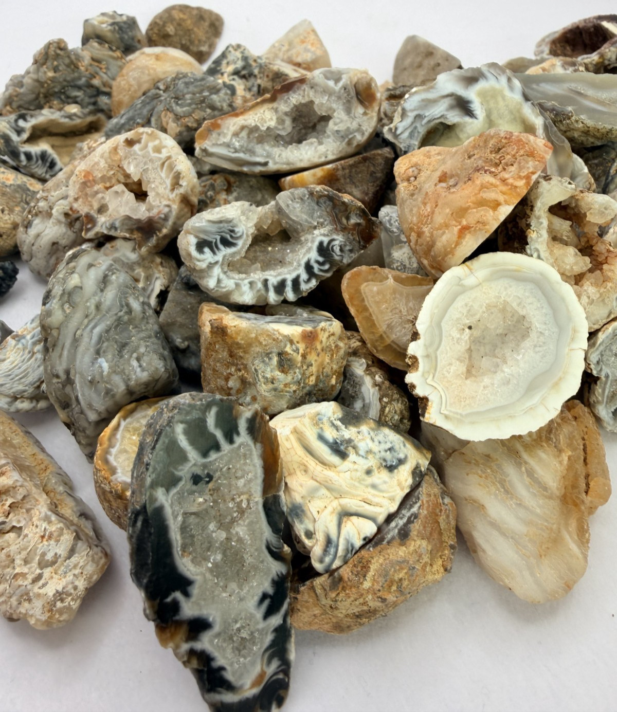 1 2 lb Mini Occo Geodes Brazil Agate Druzy Crystal Variety Lot 9 12pcs 1″