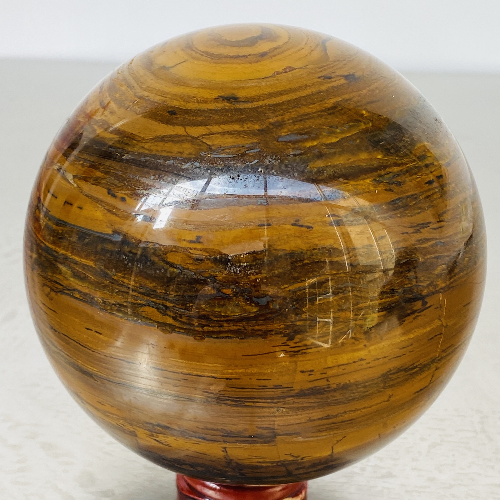 Natural Tiger Eye stone ball quartz crystal ball Reiki healing 1960G