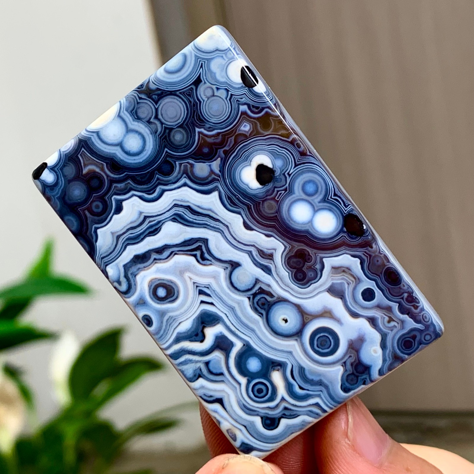 56g Natural Gobi Thousand Eyed Agate tumble palmstone Shape Reiki Chakra Healing