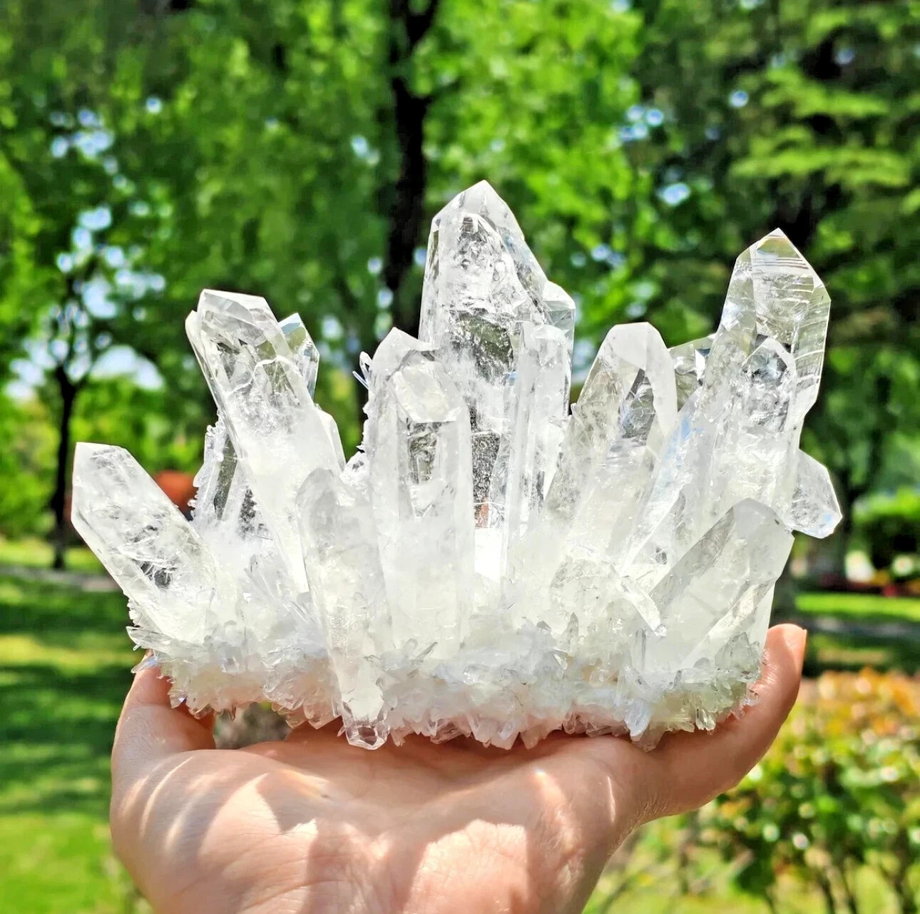 Natural Clear Quartz Cluster Crystal Healing Reiki Mineral Specimen Home Decor