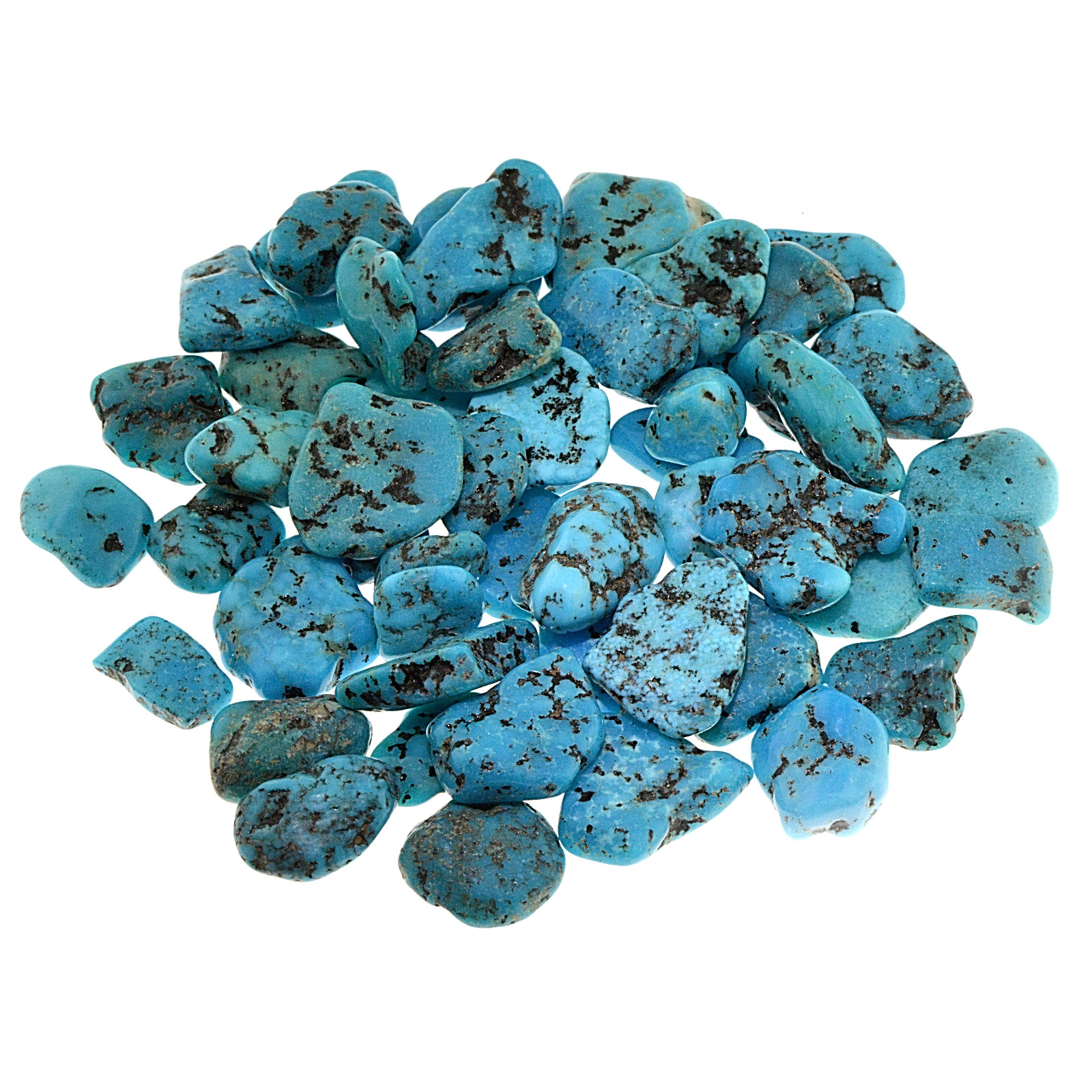 3X Small Kingman Turquoise Stabilized Tumbled Stones 10-15mm Healing Crystals