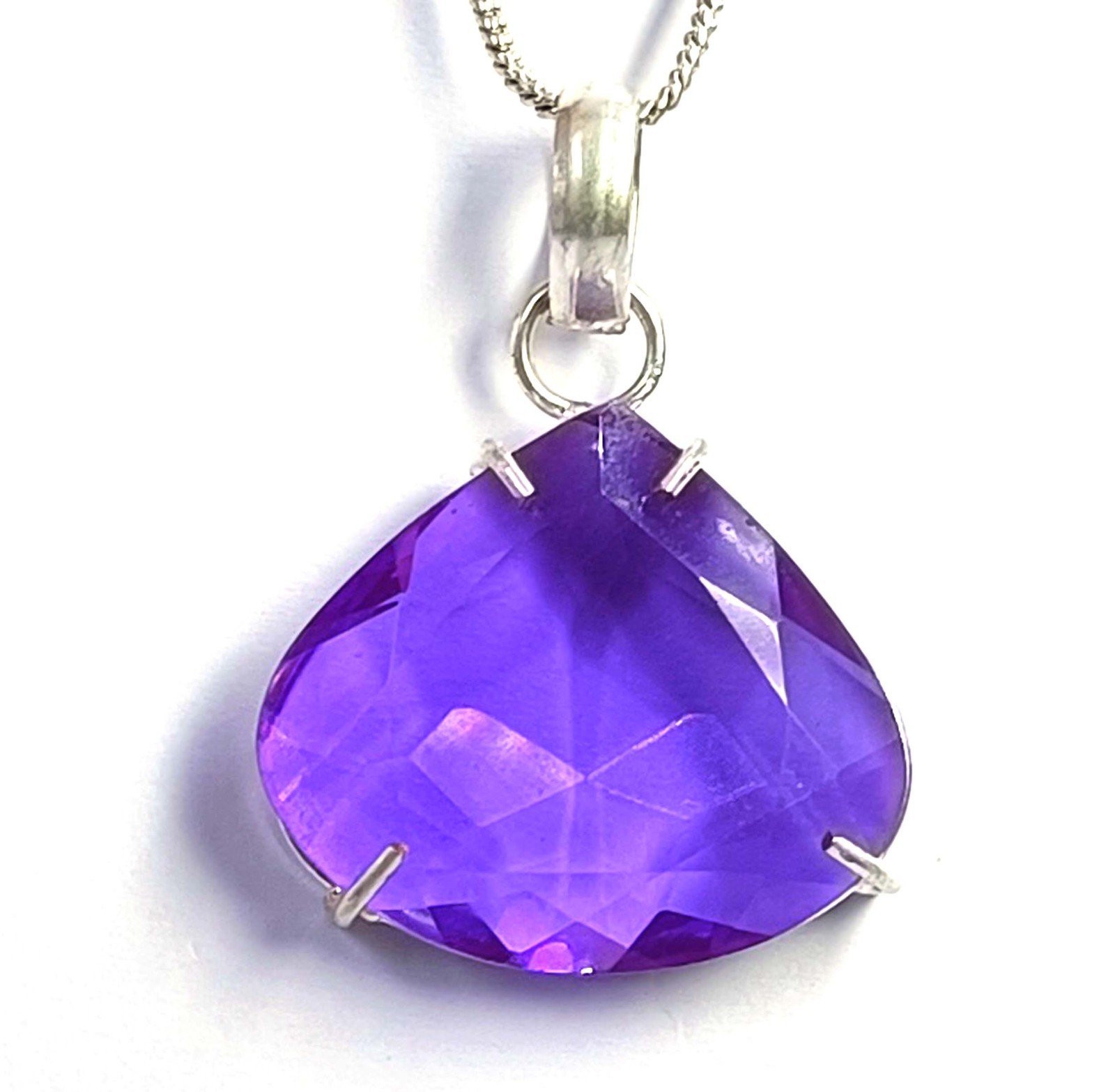 75 Ct Natural Purple Sapphire Pendant Pear Shape 925 Silver IGL Loose Gems 6JHL