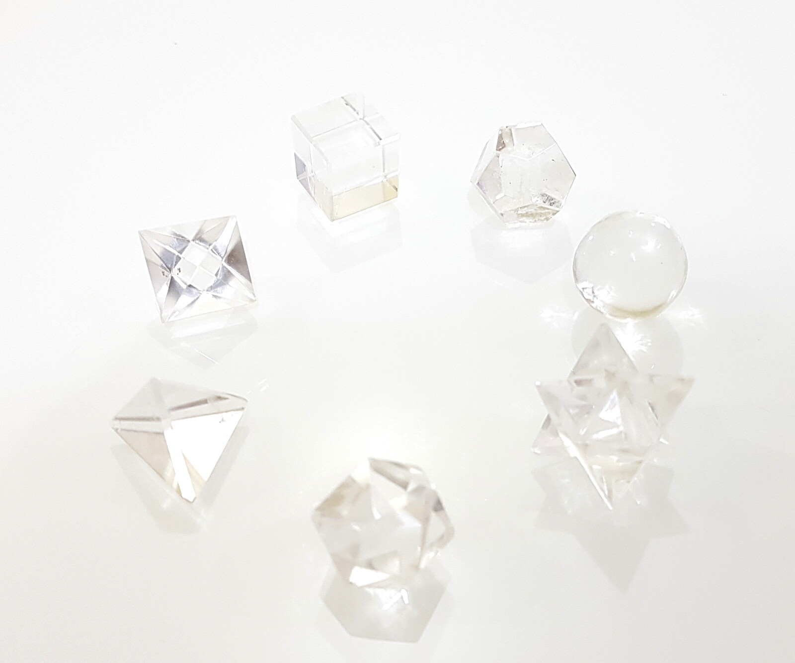 Natural Crystal Quartz Beautiful Clear Crystal Sacred Geometry Set Strong Grid
