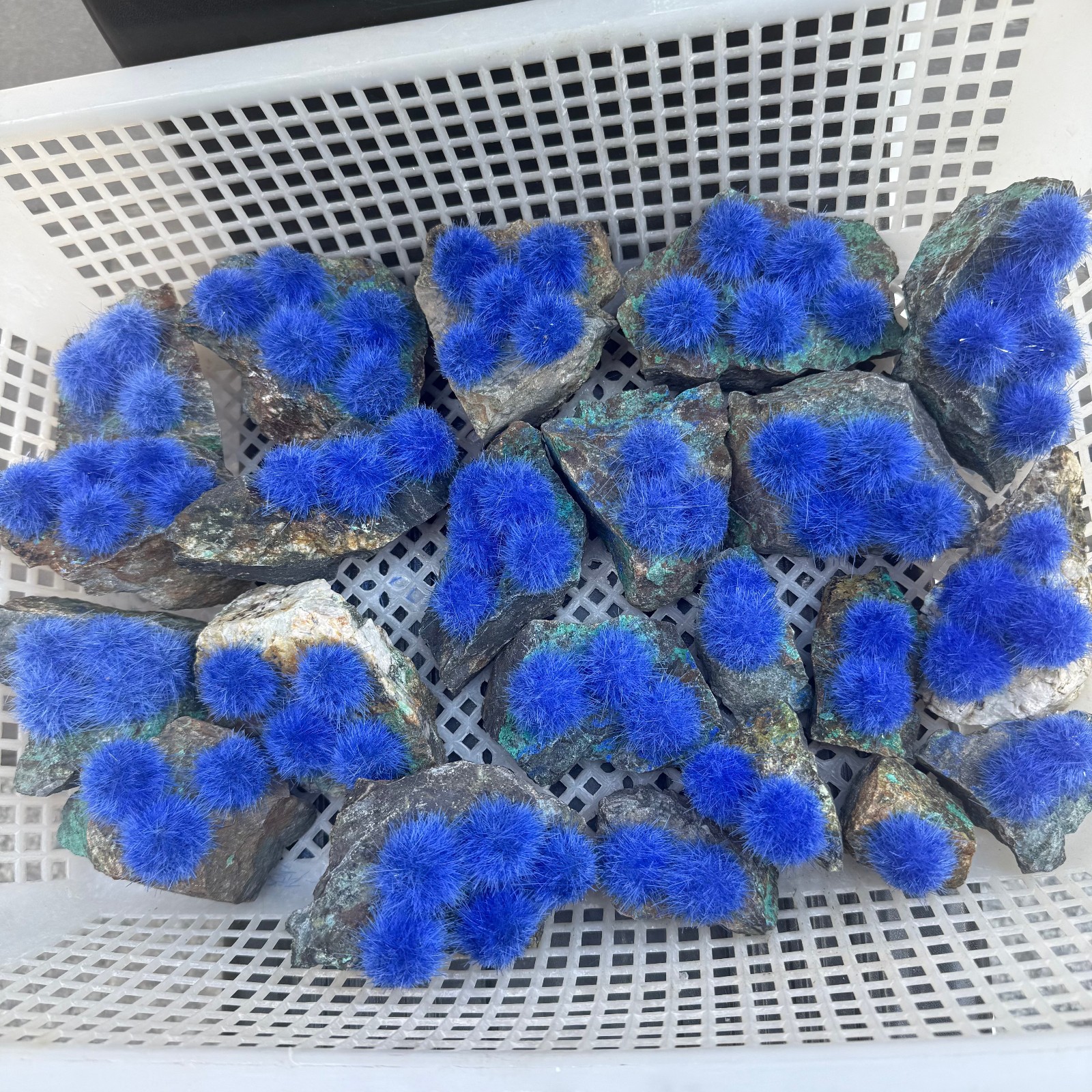 Raw Rough Dandelion Zeolite Cluster Blue Cave Quartz Crystal Specimen Decoration