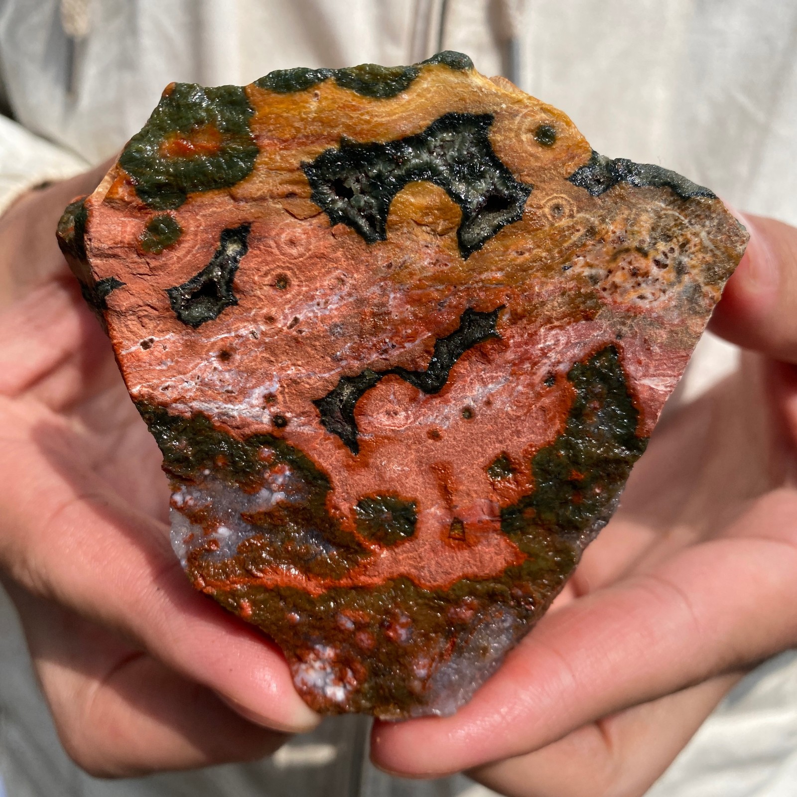 0.7lb Raw Natural colourful ocean jasper quartz crystal rough mineral specimen