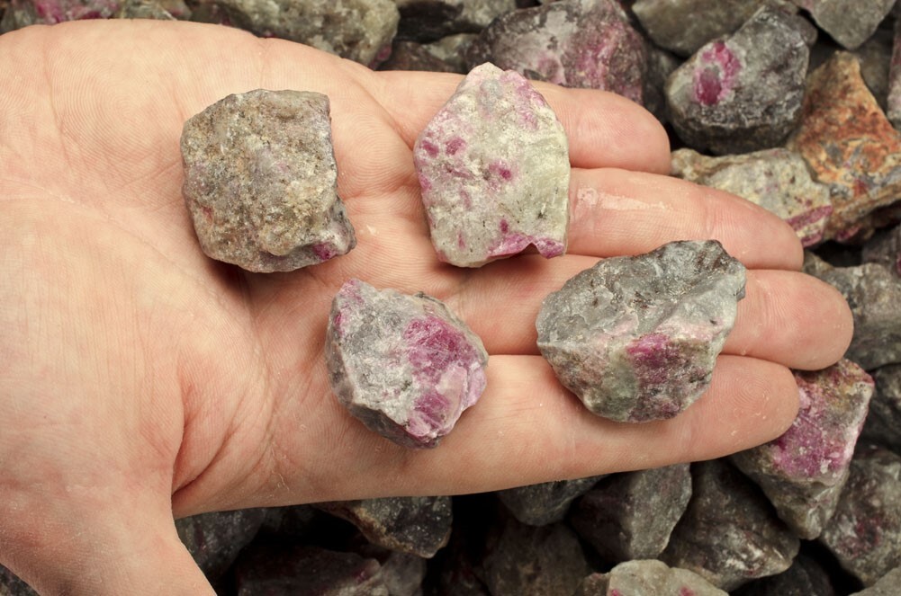 6 lbs Ruby in Quartz Rough Stones – Natural Crystal Mineral Rock Tumbling