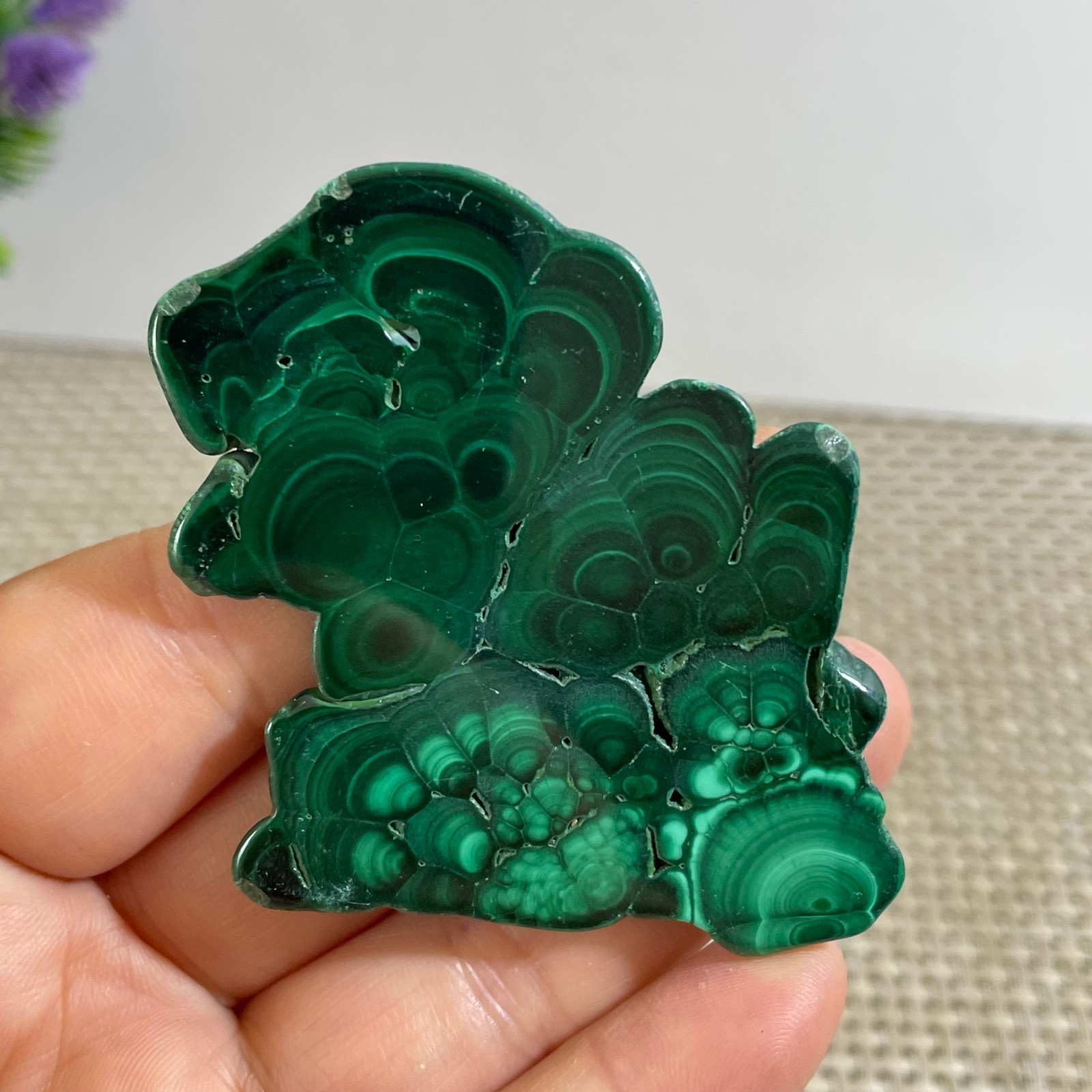 44g Genuine Malachite Crystal Slice Slab, Home Decor, Quartz Crystal Polished