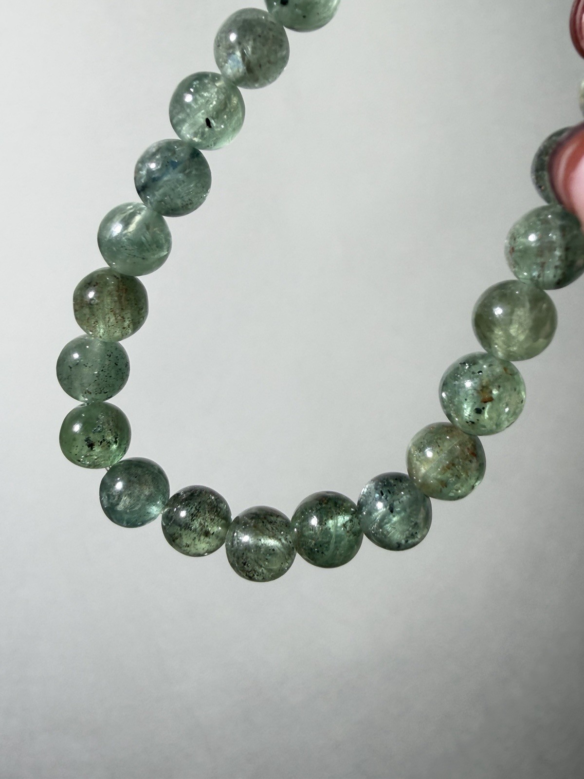 Rare Gemmy Natural Translucent Jelly Green Apatite Bracelet