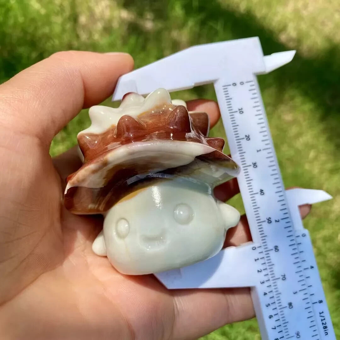 2”+ Natural White jade Quartz crystal Carved mushrooms skull reiki Random 1pc