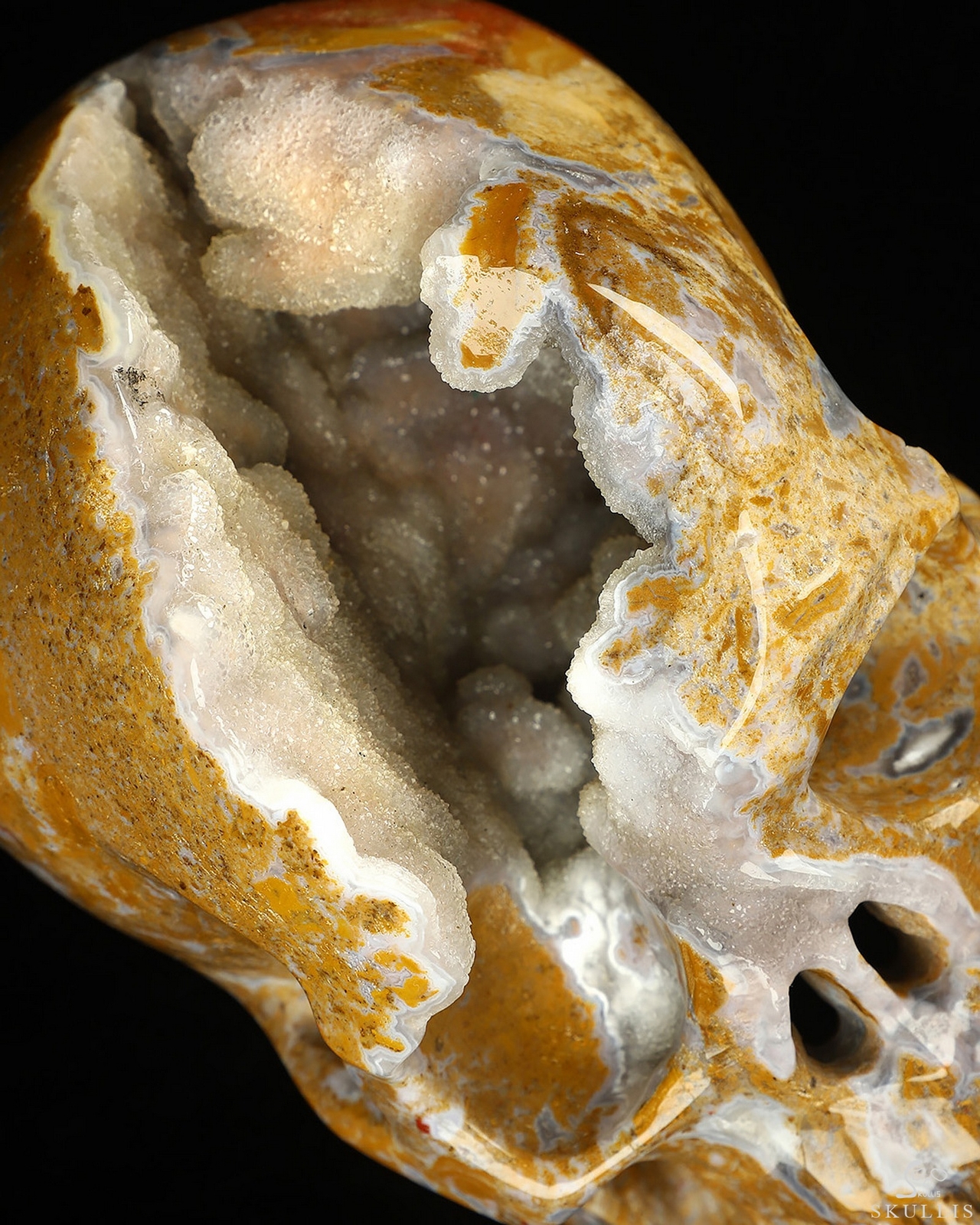 Super Realistic! Lifesized 7.0″ Red Moss Agate Geode Hand Carved Crystal Skull