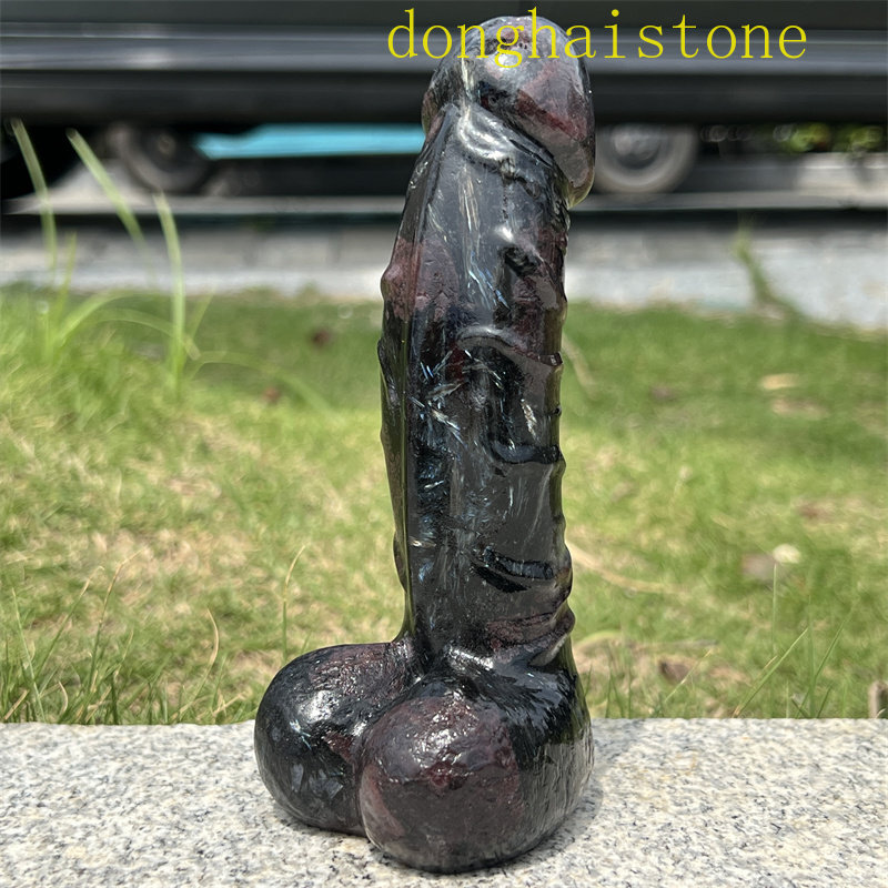 5.7″ Natural garnet Male Penis skull quartz crystal skull Figurines Healing 1pc