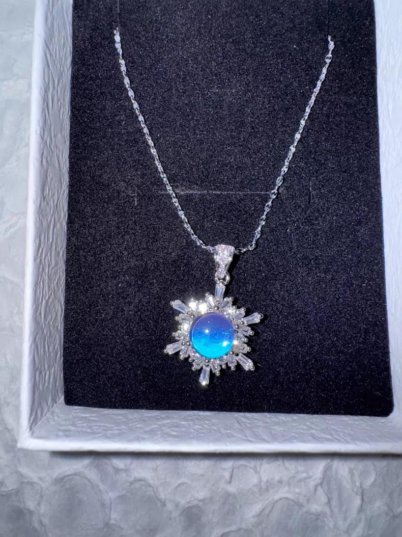 Handmade Blue Morpho Butterfly Wing Jewelry Set, Snowflake Design, Gift for Her