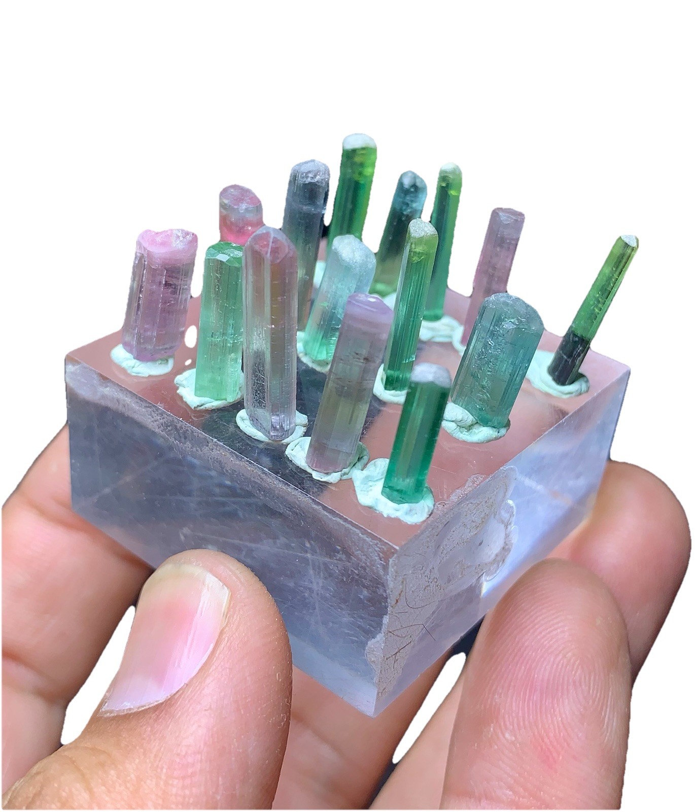Multi Colour Tourmaline Terminated Crystals 75 Carats For Pendants, Anniversary