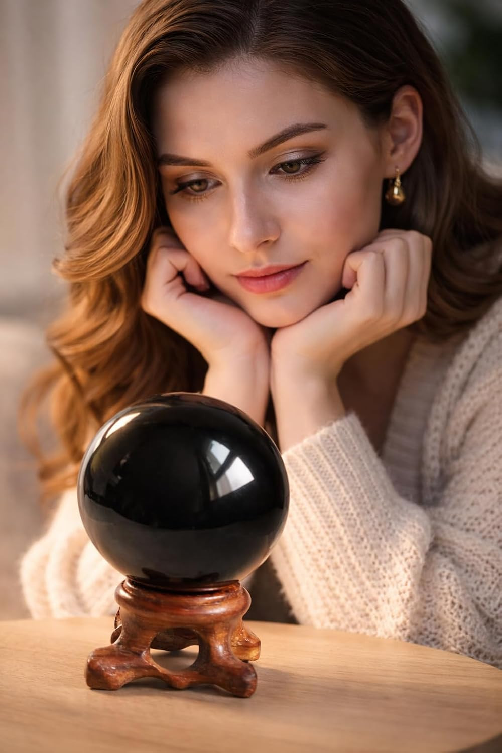 Black Obsidian Sphere for Meditation, Feng Shui, and Divination – Authentic Obsi