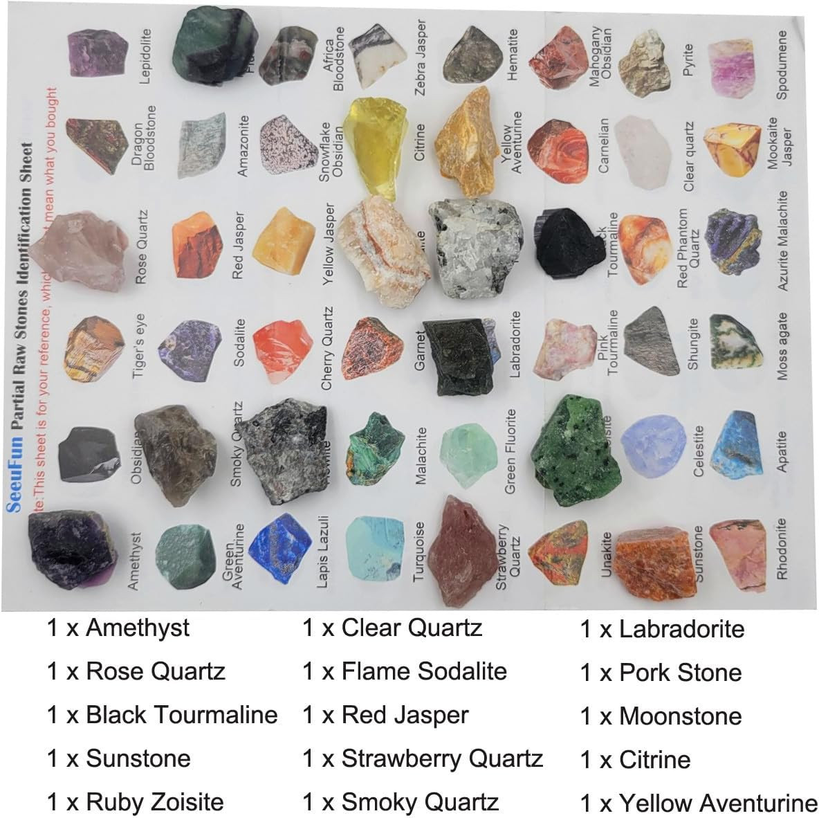 Rock & Mineral Collection Kit for Adults and Kids Natural Rocks for Tumbling Pol