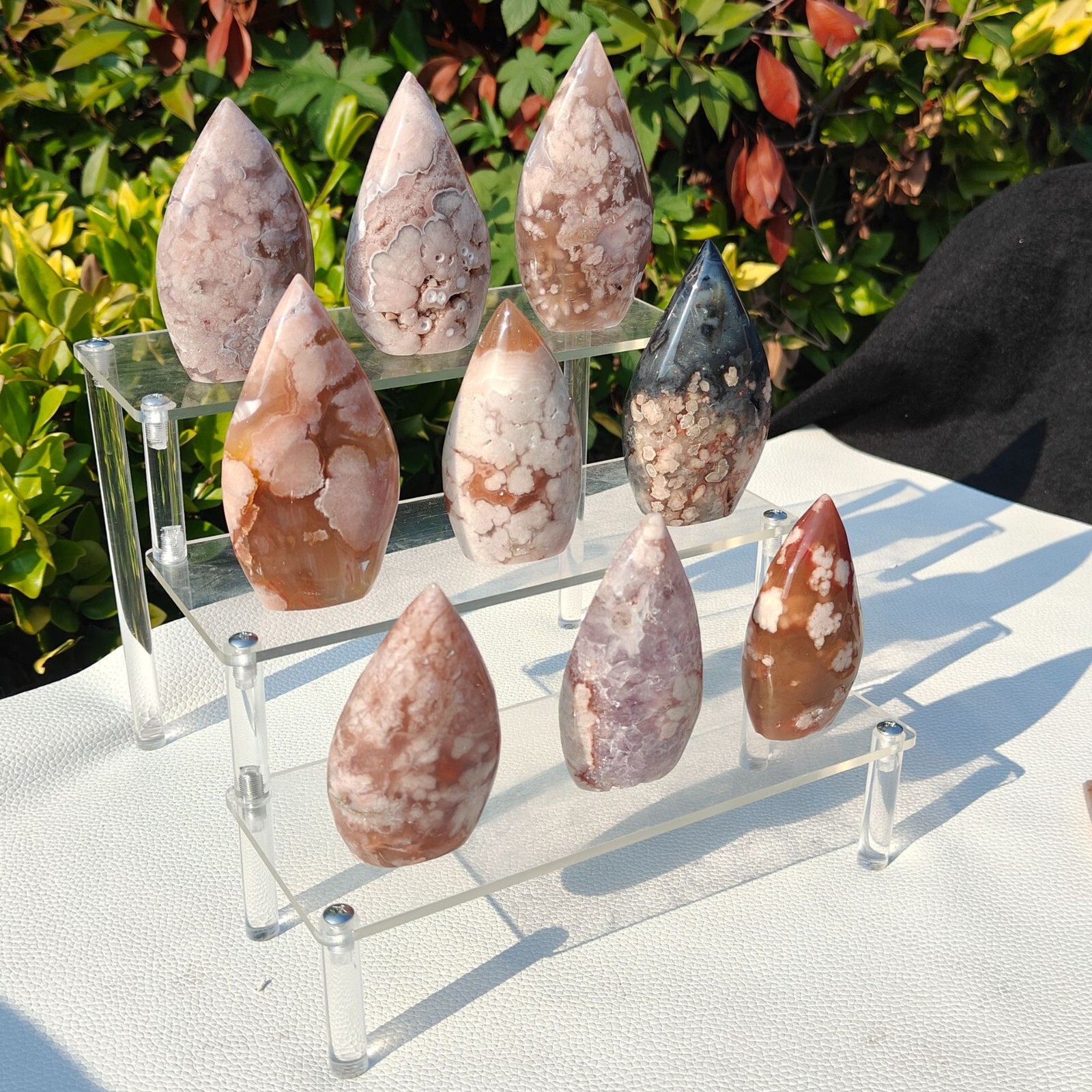 50-100g | Natural Crystal Blossom Agate Flare Teardrop Shaped Ornament Crafts