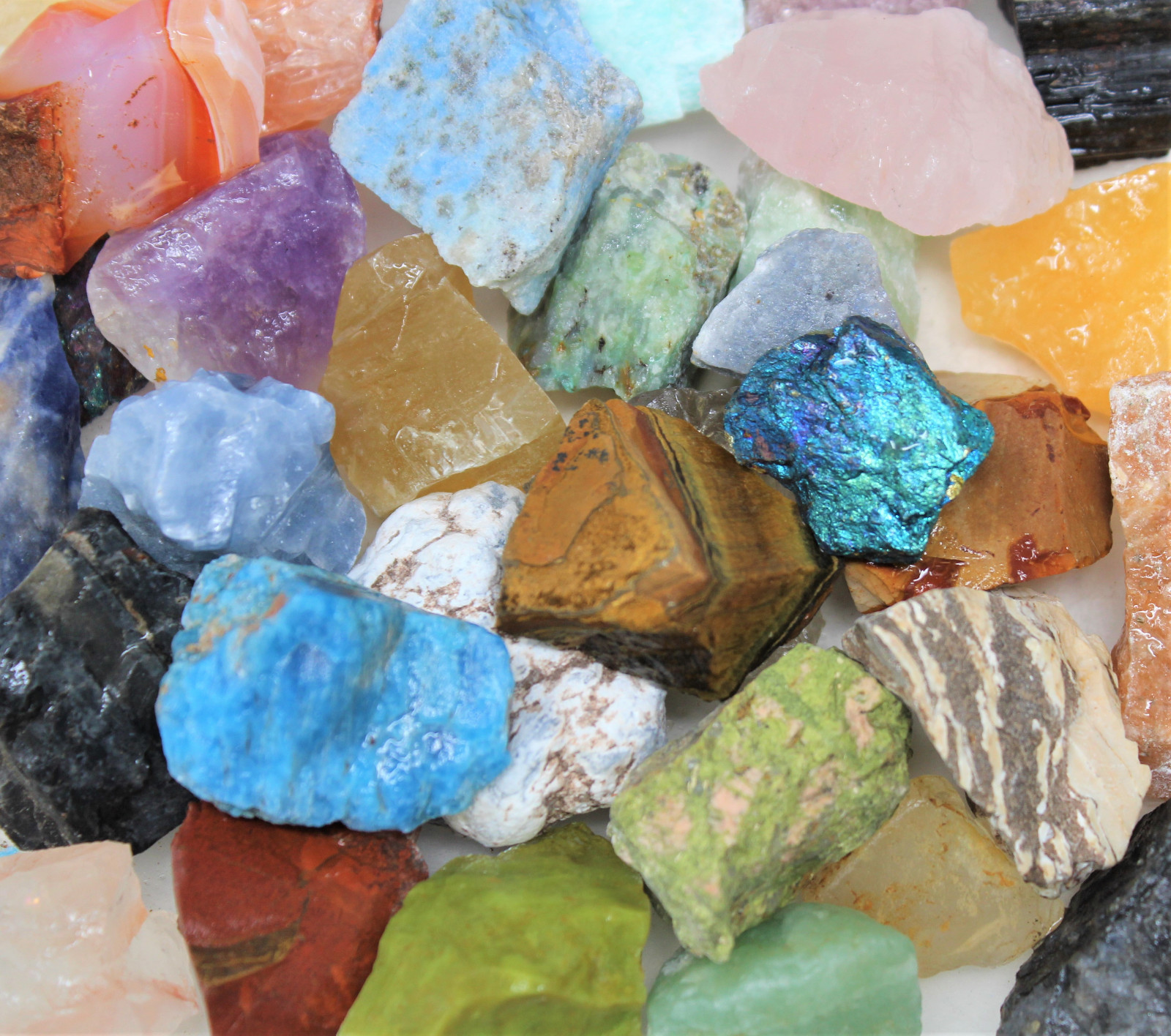 Mixed Lot Raw Crystal Chunks – 1″ to 2″ Bulk – Rough Gems Stones 1/2 lb Bulk Lot