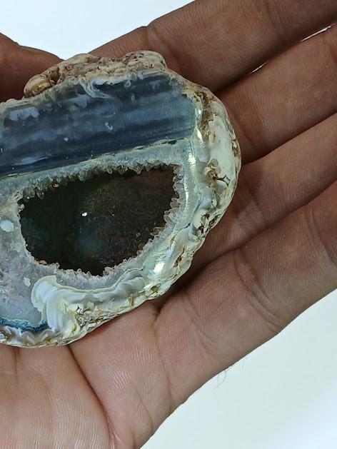 150G Mexican Agate Geode Rough Faced Specimen polished druzzy crystal gemstones