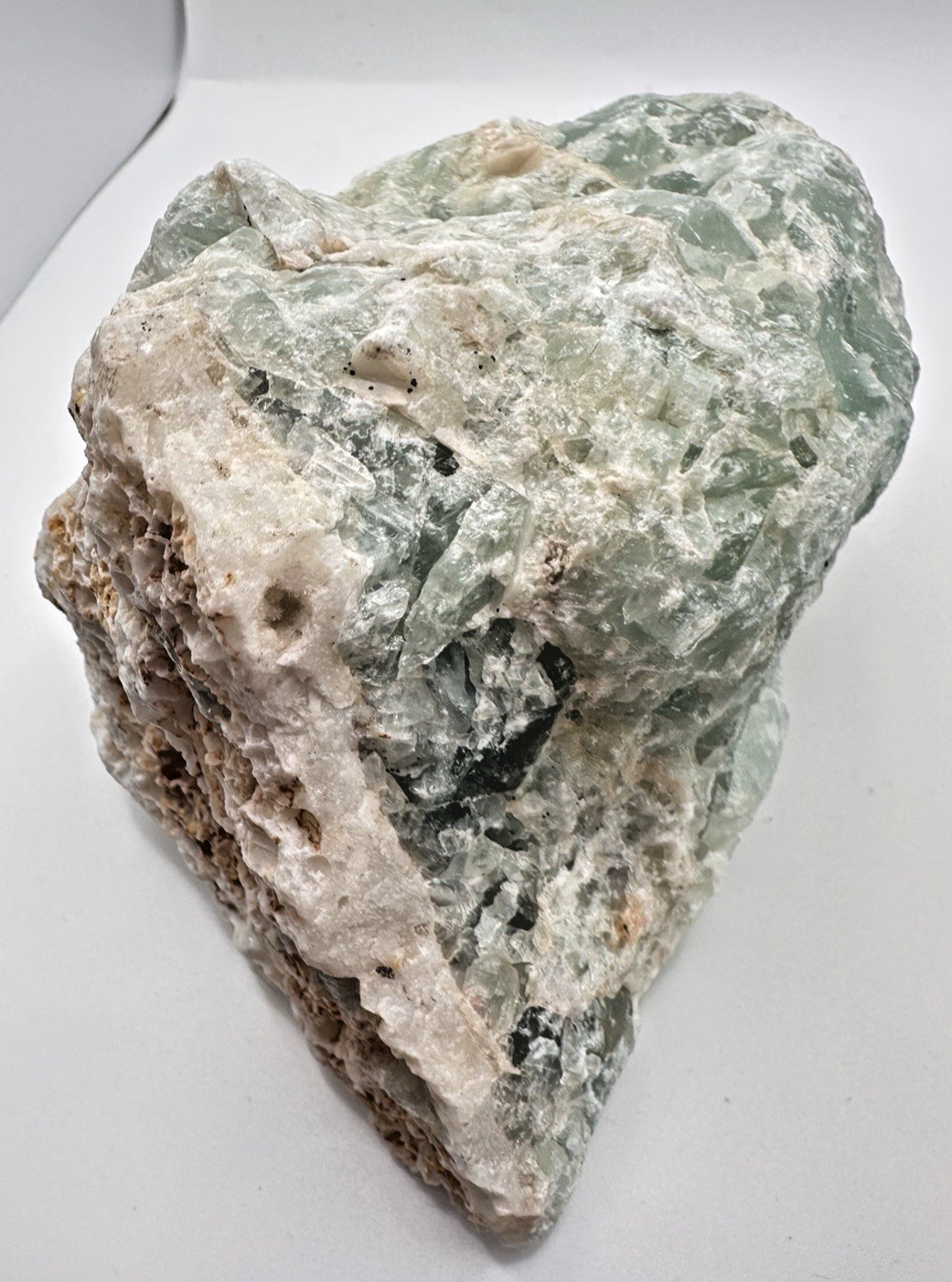 Mexico Green Fluorite Crystal Specimen 6 in 4 lb Druzy Layer