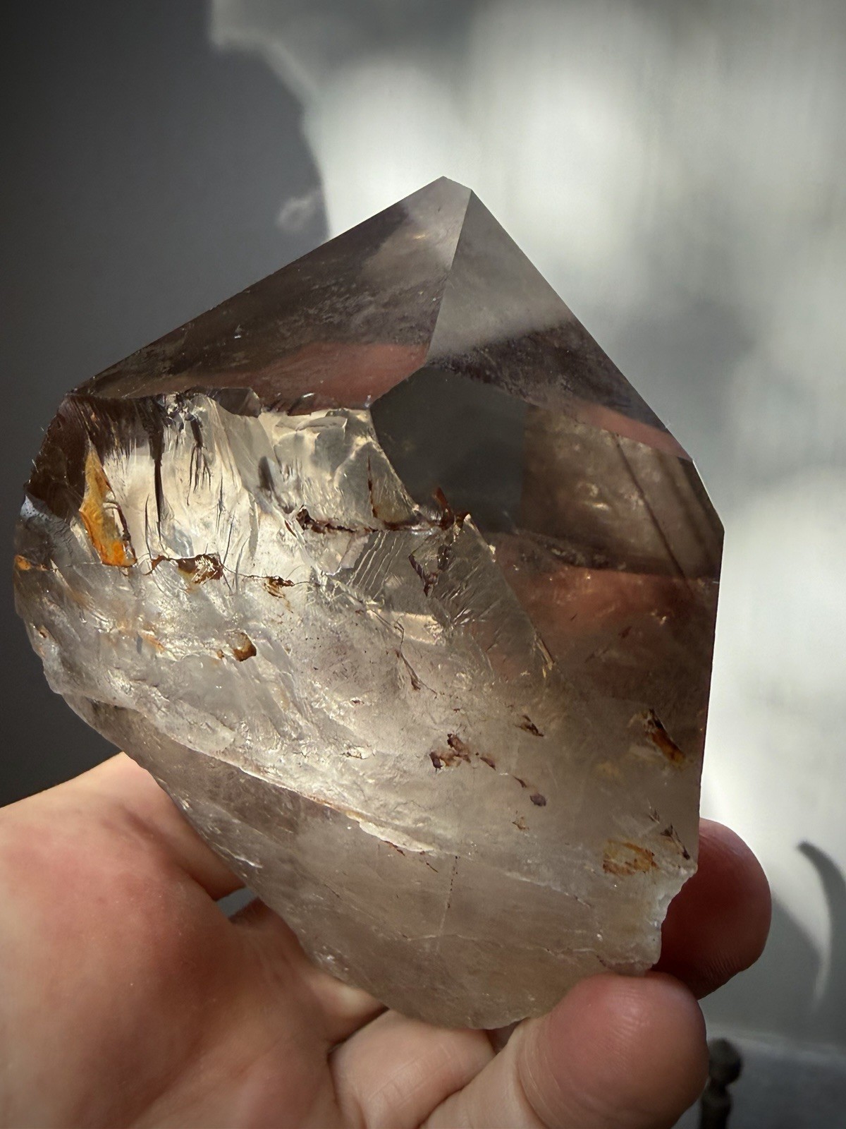 Phantom Quartz Crystal Chlorite Quartz Crystal Natural Smoky Quartz Self Healed
