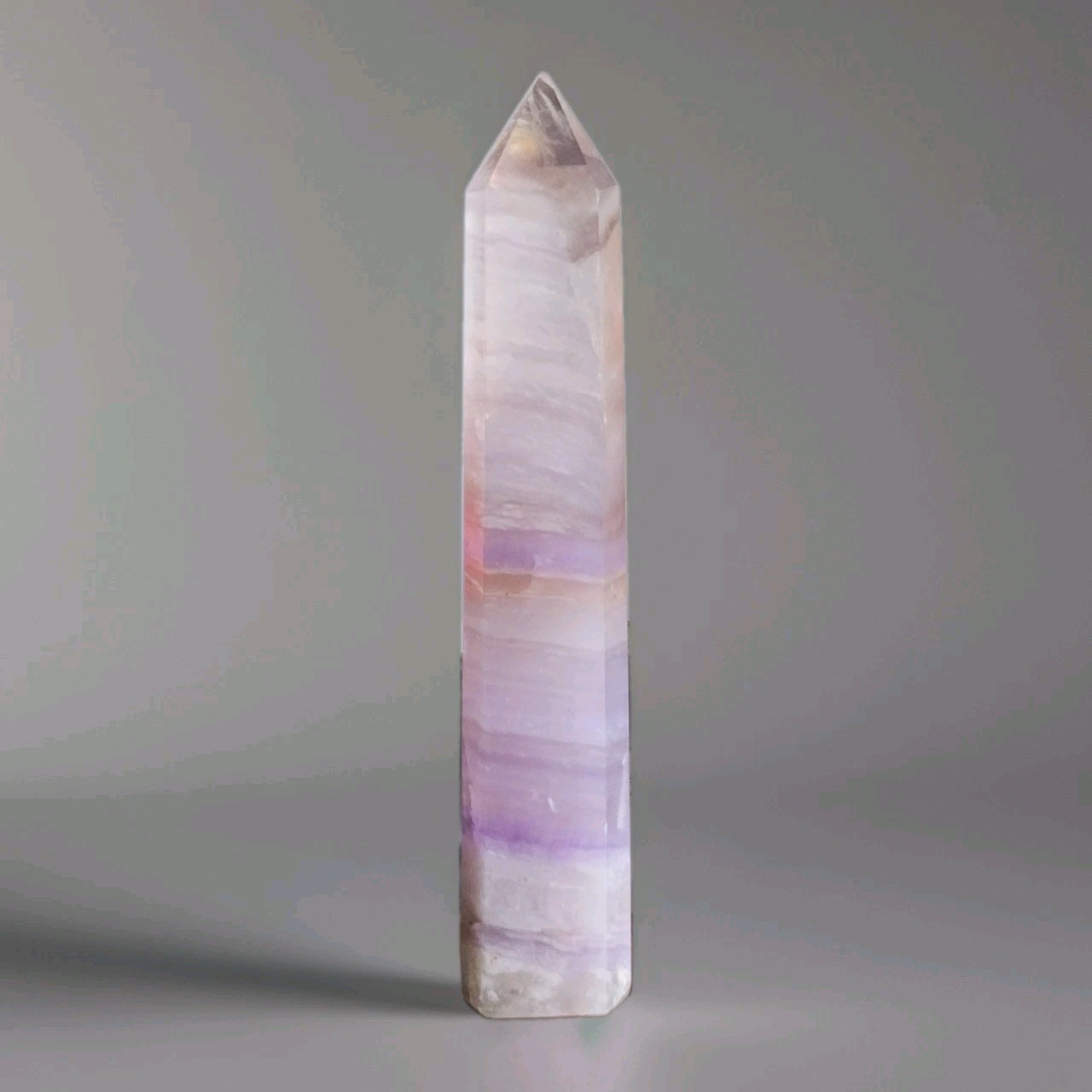 Natural Polished Crystal Light Purple Fluorite Tower 348 Grams – 6.875″ – USA