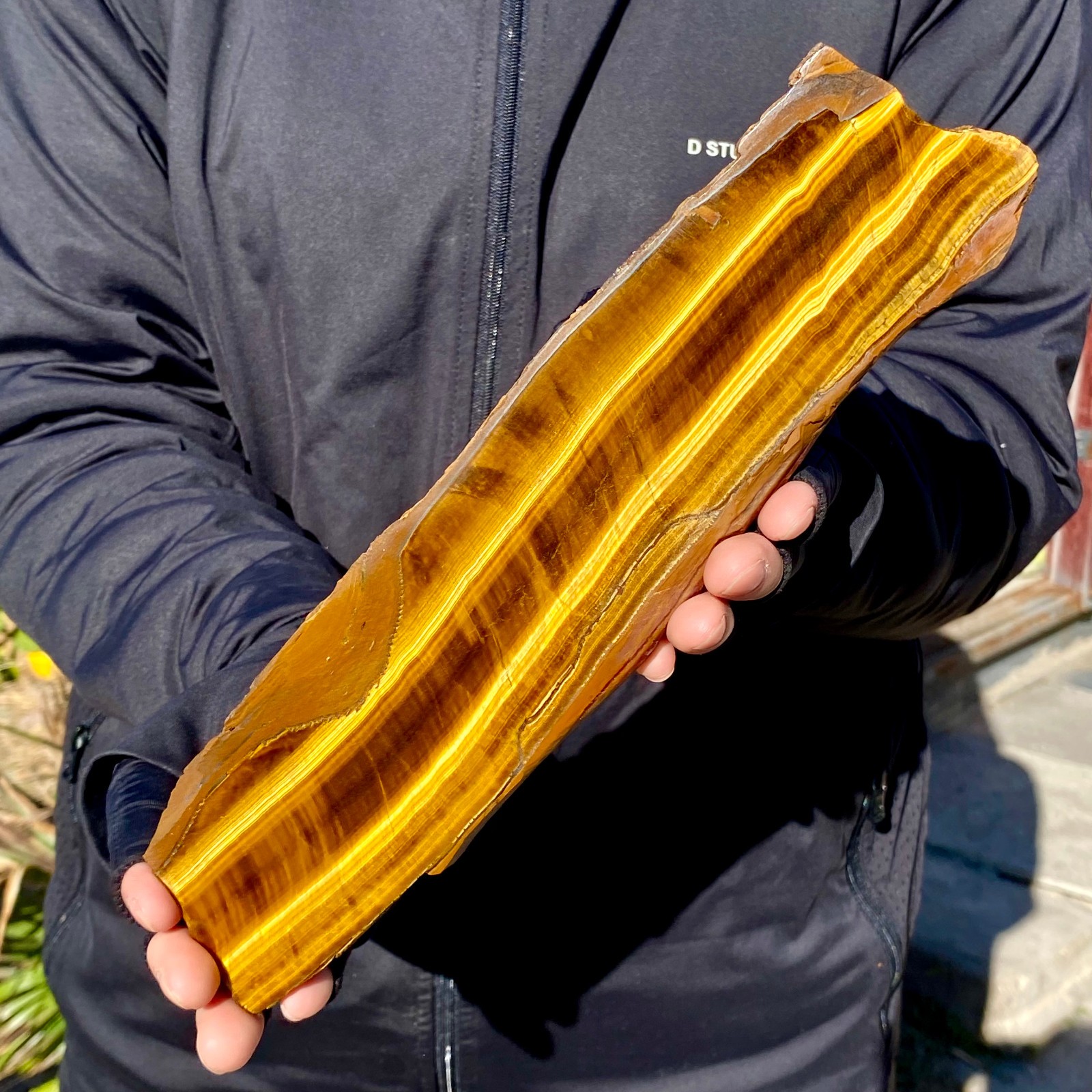 390G Natural Golden Tiger Eye Stone Flake Rough Mineral Specimen Quartz Crystal