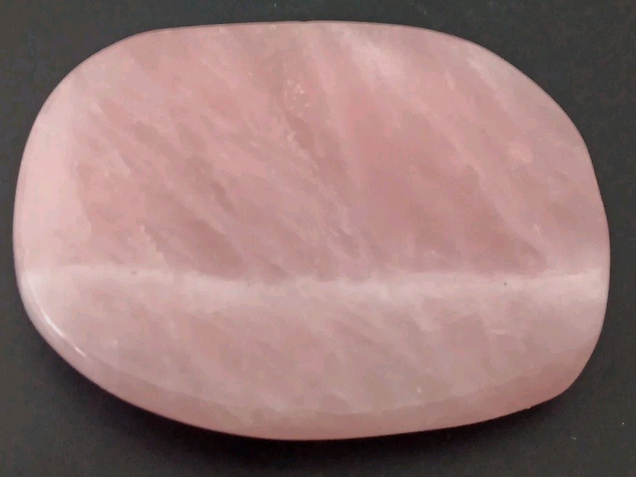 Rose Quartz Cabochon Shaped Polished White Stripe Display Or Cabochon