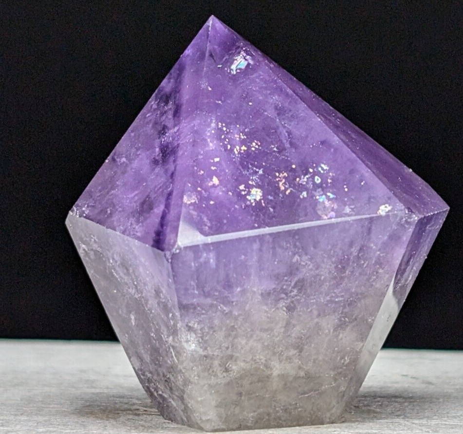 Amethyst Tower Diamond Gem Purple Crystal Gemstone Mineral Point Wand Reiki