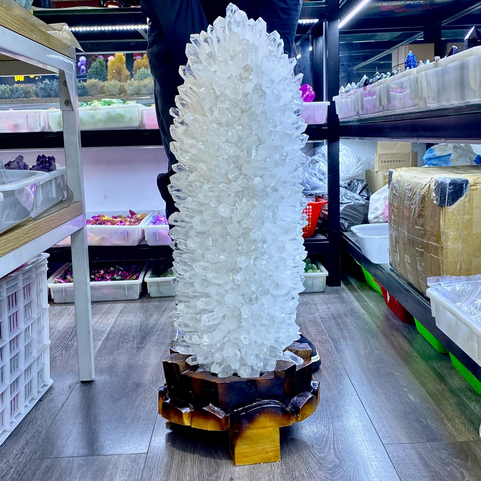 75LB New find white phantom quartz crystal cluster mineral sample