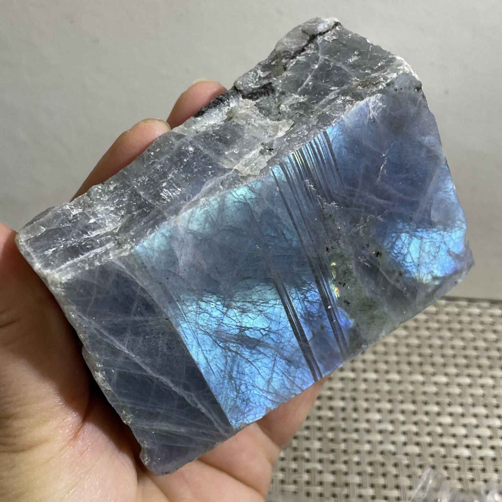 497g rough Purple Light Labrador Quartz Crystal Stone Specimens healing