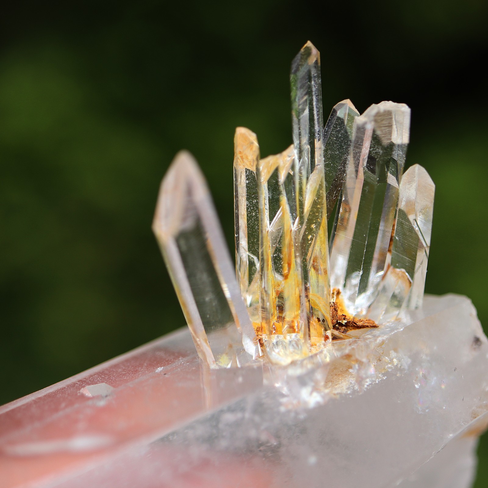 Colombian Quartz Crystal Point with a spray at the base, Natural. 4.6 inch