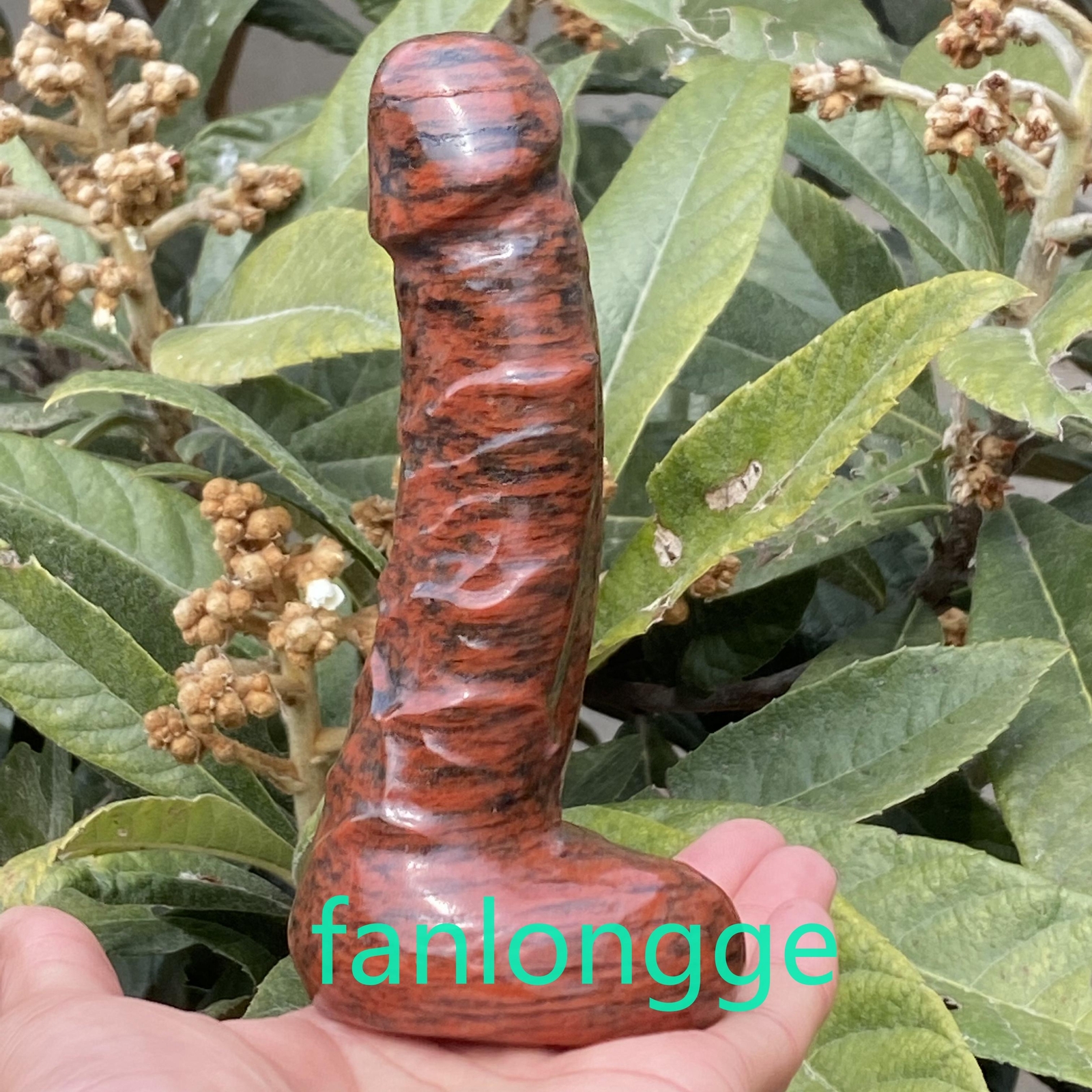 6in Wholesale Natural Sesame red male penis Quartz Crystal Carved Figurines 1pc