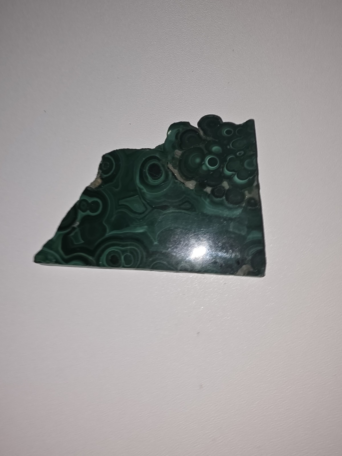 Natural Malachite Polished Slab Freeform Rich Green Banded Crystal Display Piece
