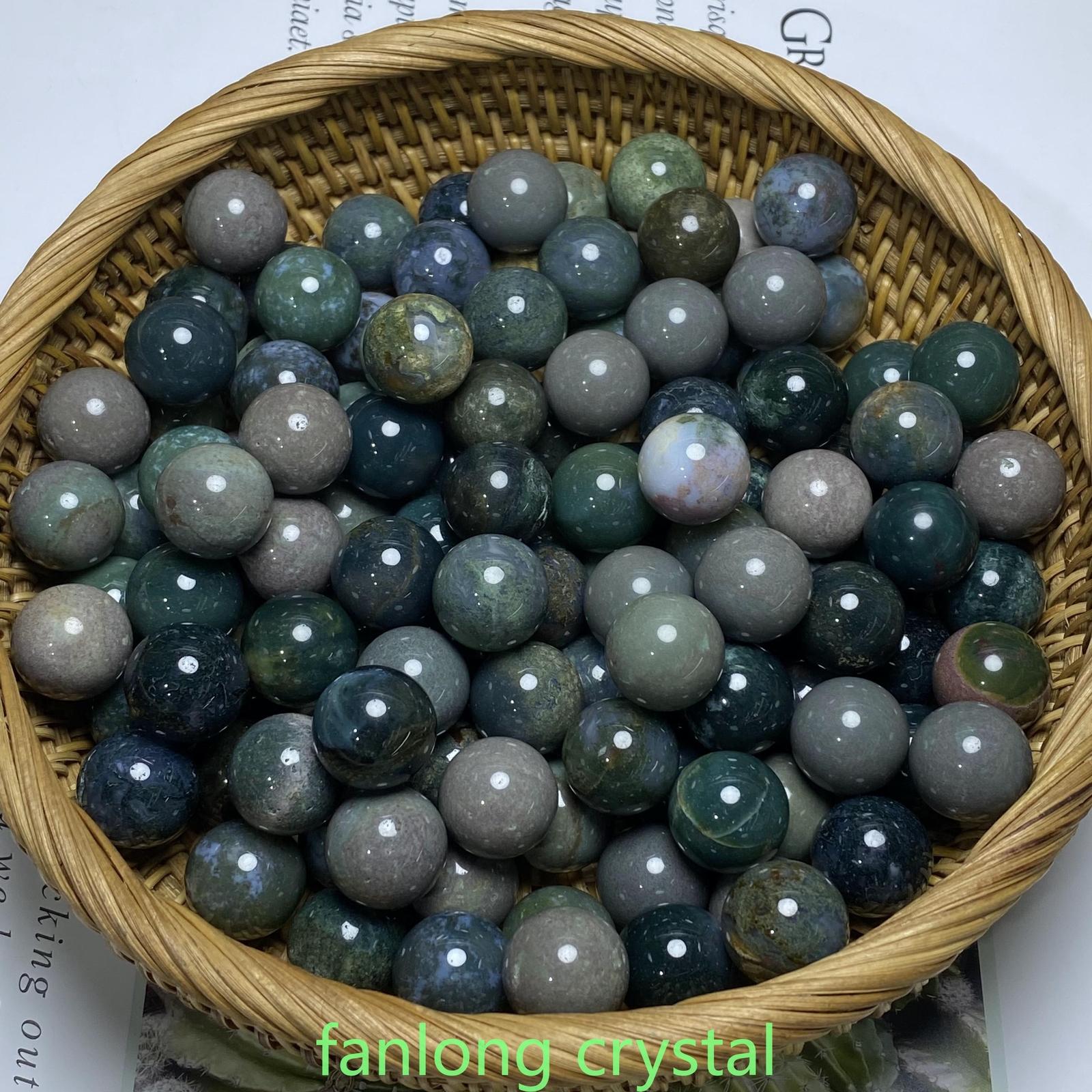20pc Natural Indian agate Ball Sphere Quartz Crystal Mineral Gem Healing 20mm