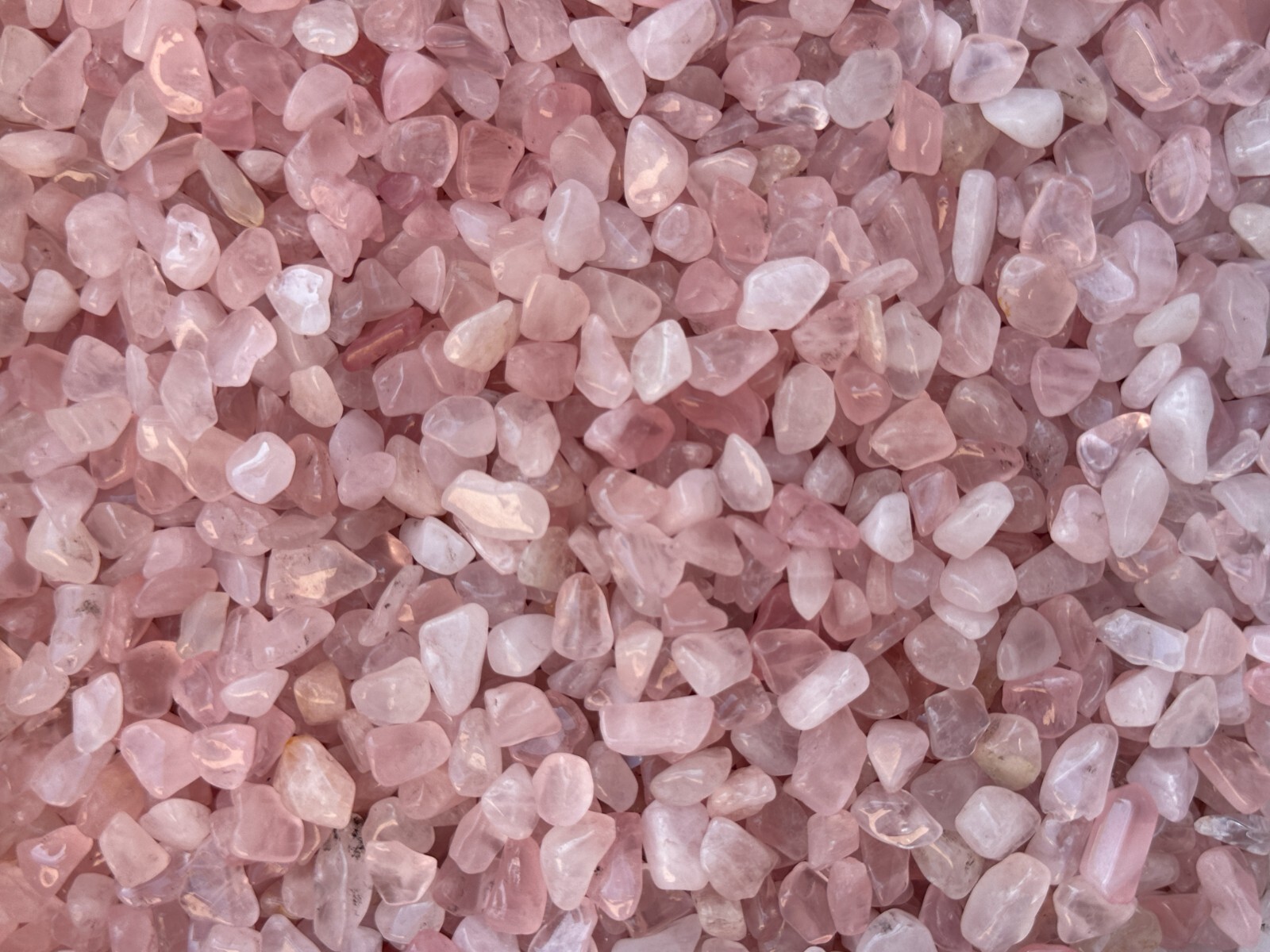 Grade A++ Rose Quartz Semi Tumbled Gemstone Large Chips 9-16mm, Wholesale Bulk