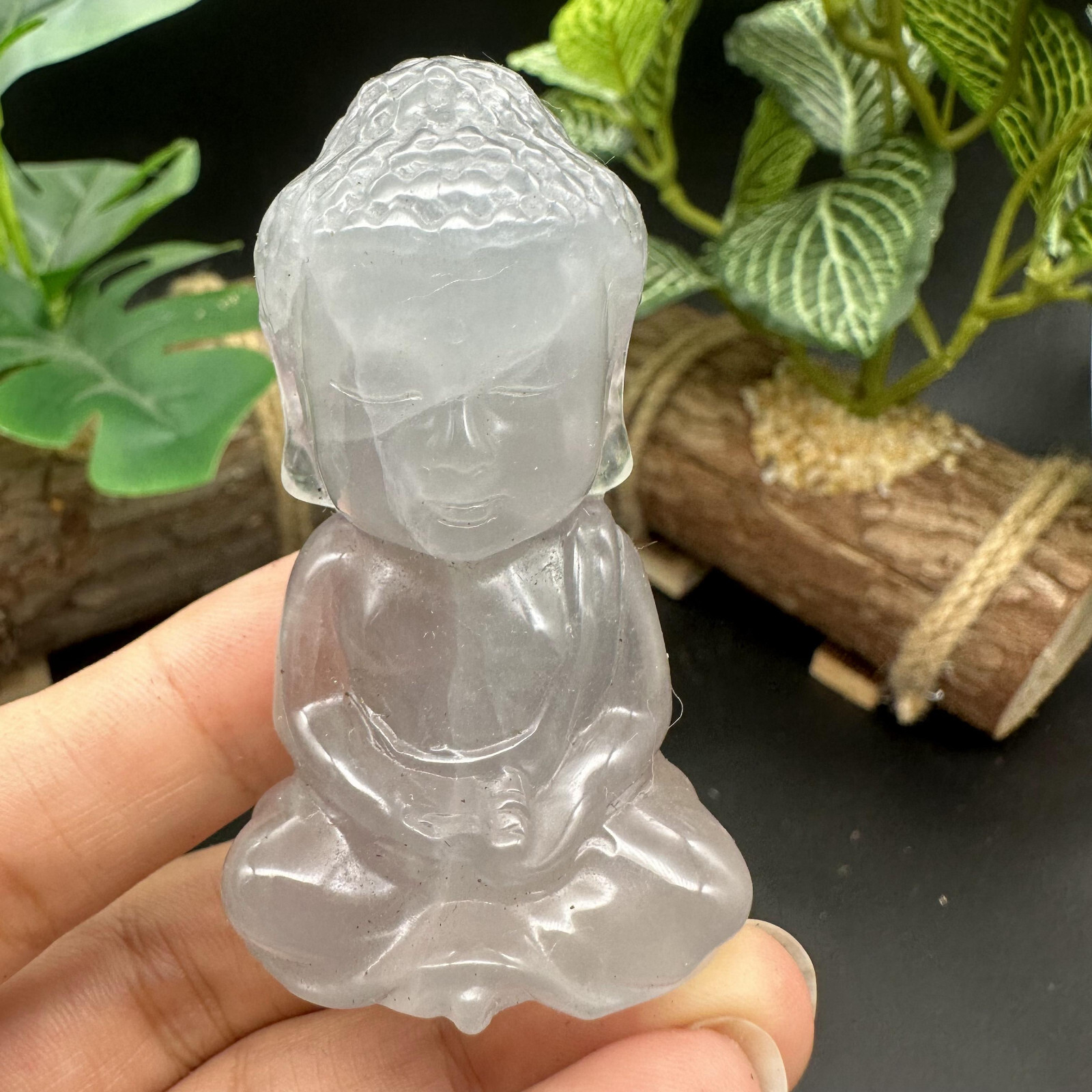 1pc natural quartz hand carved crystal baby healing Buddha decor gift