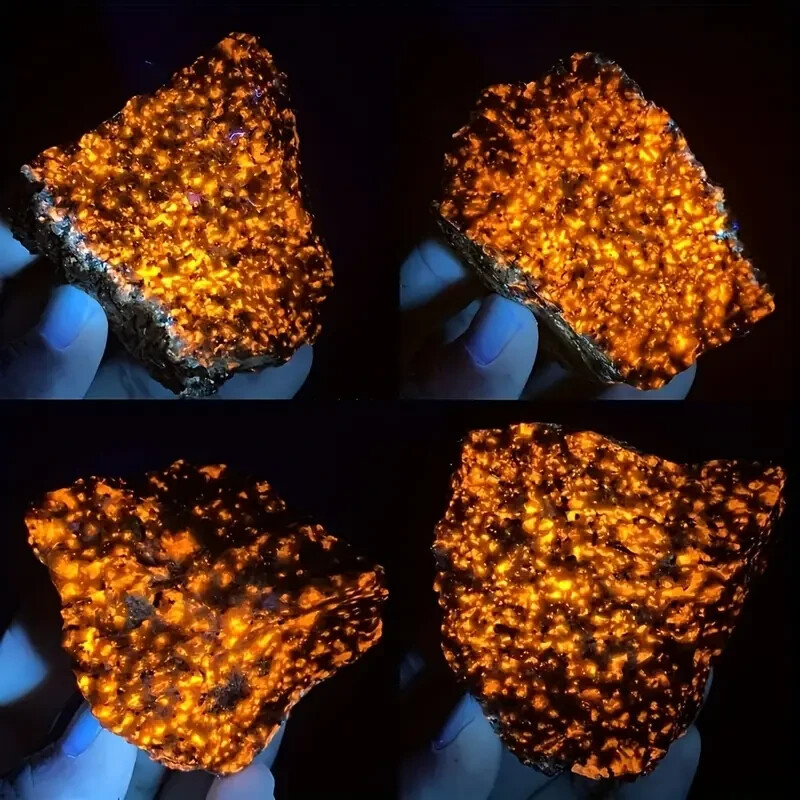 3Pcs Natural Raw Rough Yooperlite Flame Rocks Energy Crystal Mineral Specimens