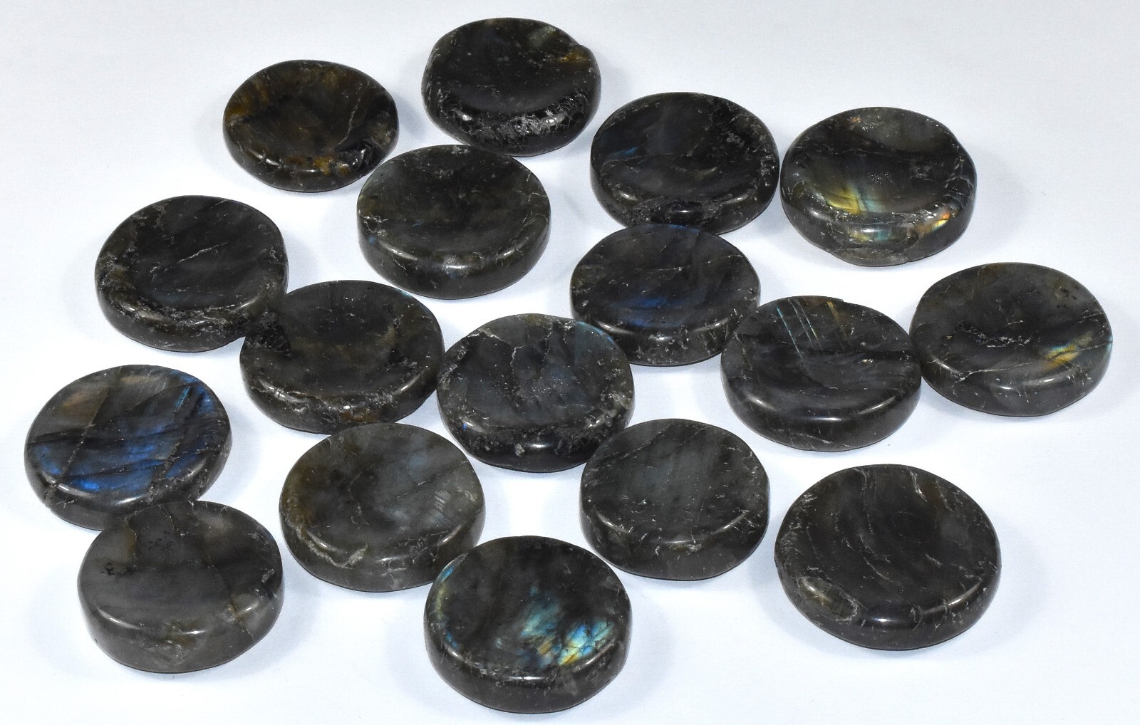 35mm Sparkling Labradorite Mineral Stand for Sphere Egg – Madagascar 1, 2, 5PCs